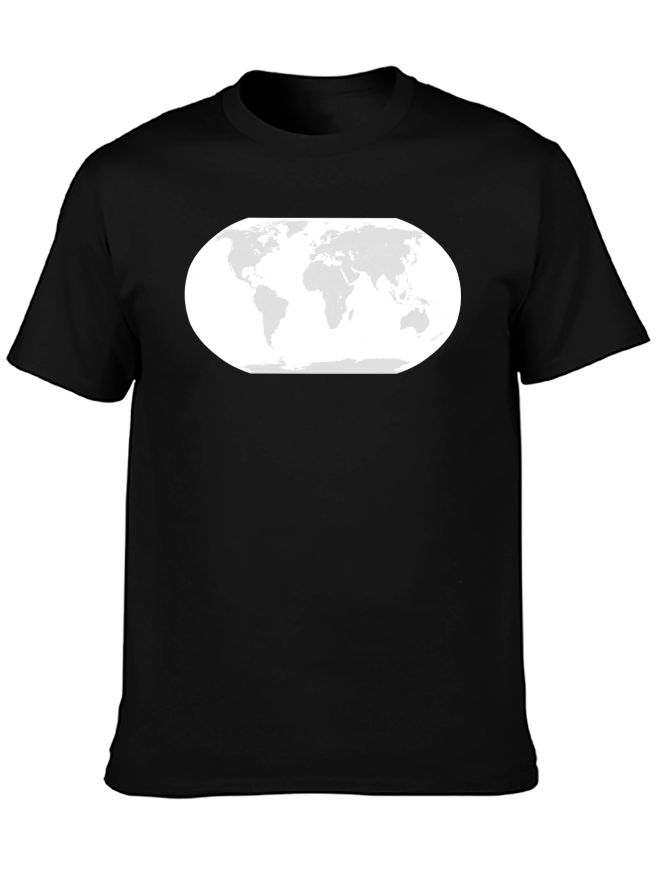 World Map Graphic Tee - Stylish Black T-Shirt