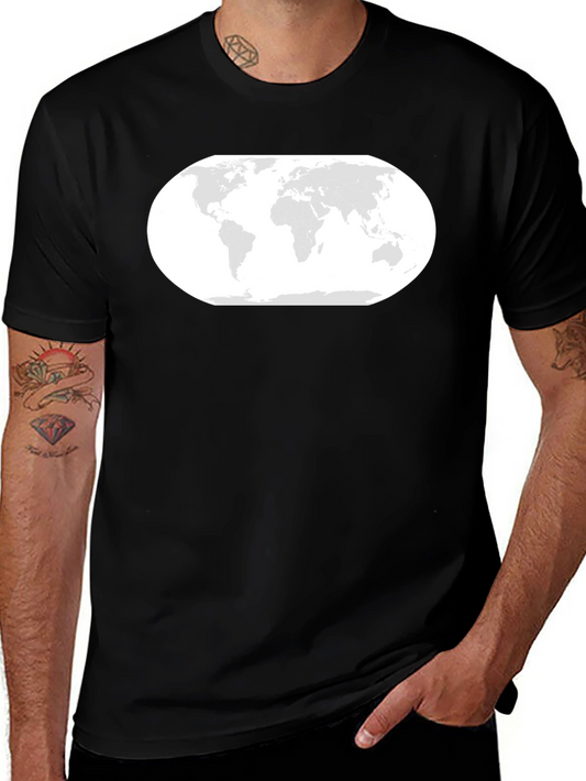 World Map Graphic Tee - Stylish Black T-Shirt