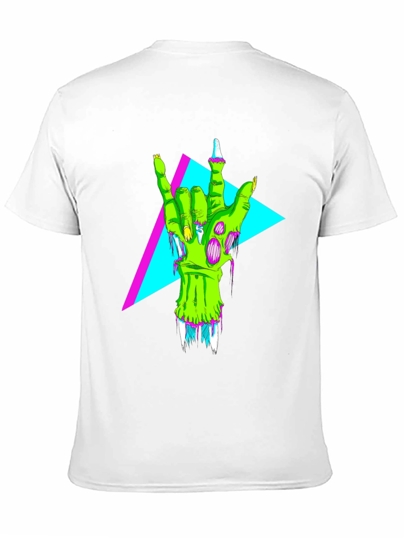 Neon Zombie Rock Hand Graphic T-Shirt