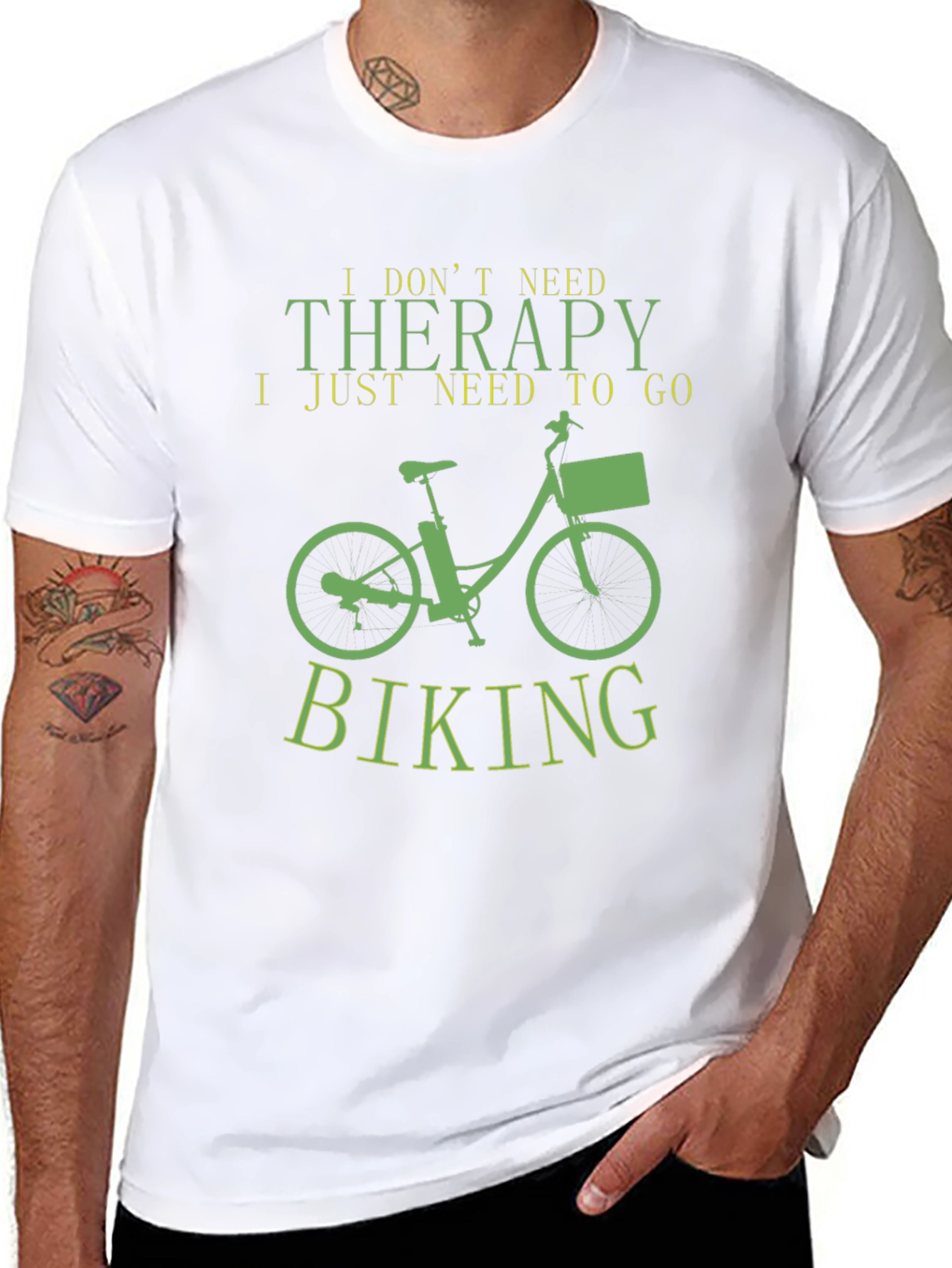 Therapy Biking T-Shirt - Black Funny Slogan Tee