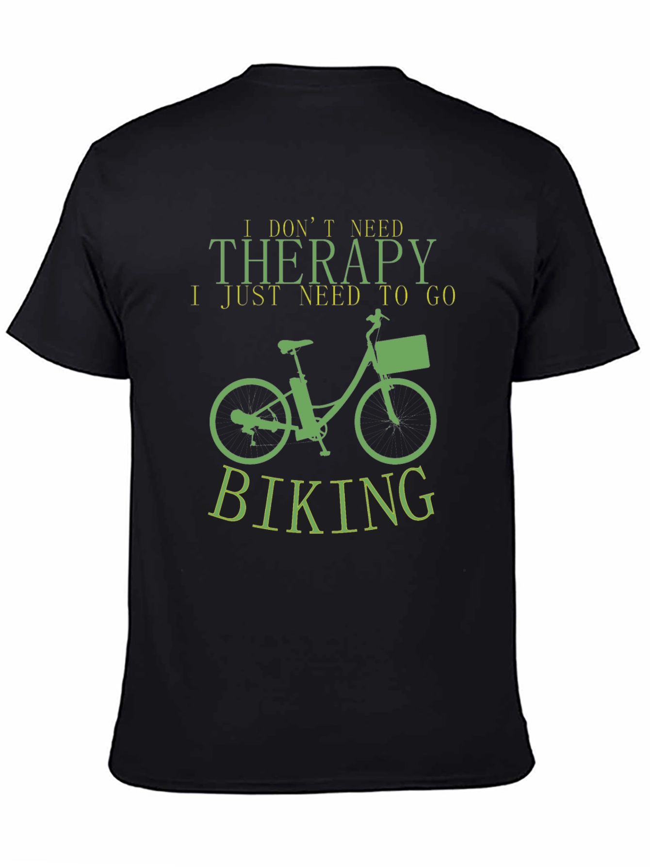 Therapy Biking T-Shirt - Black Funny Slogan Tee