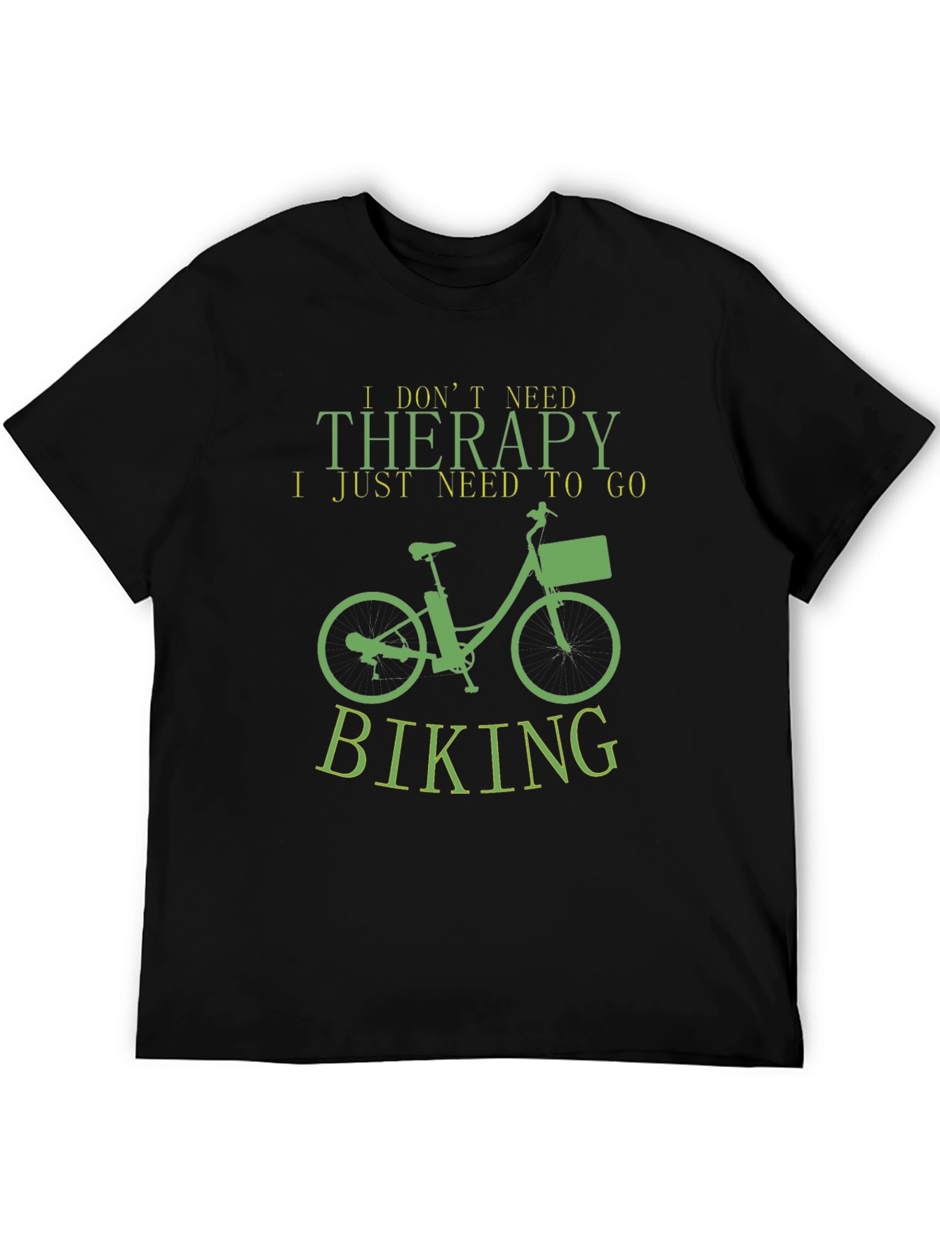 Therapy Biking T-Shirt - Black Funny Slogan Tee