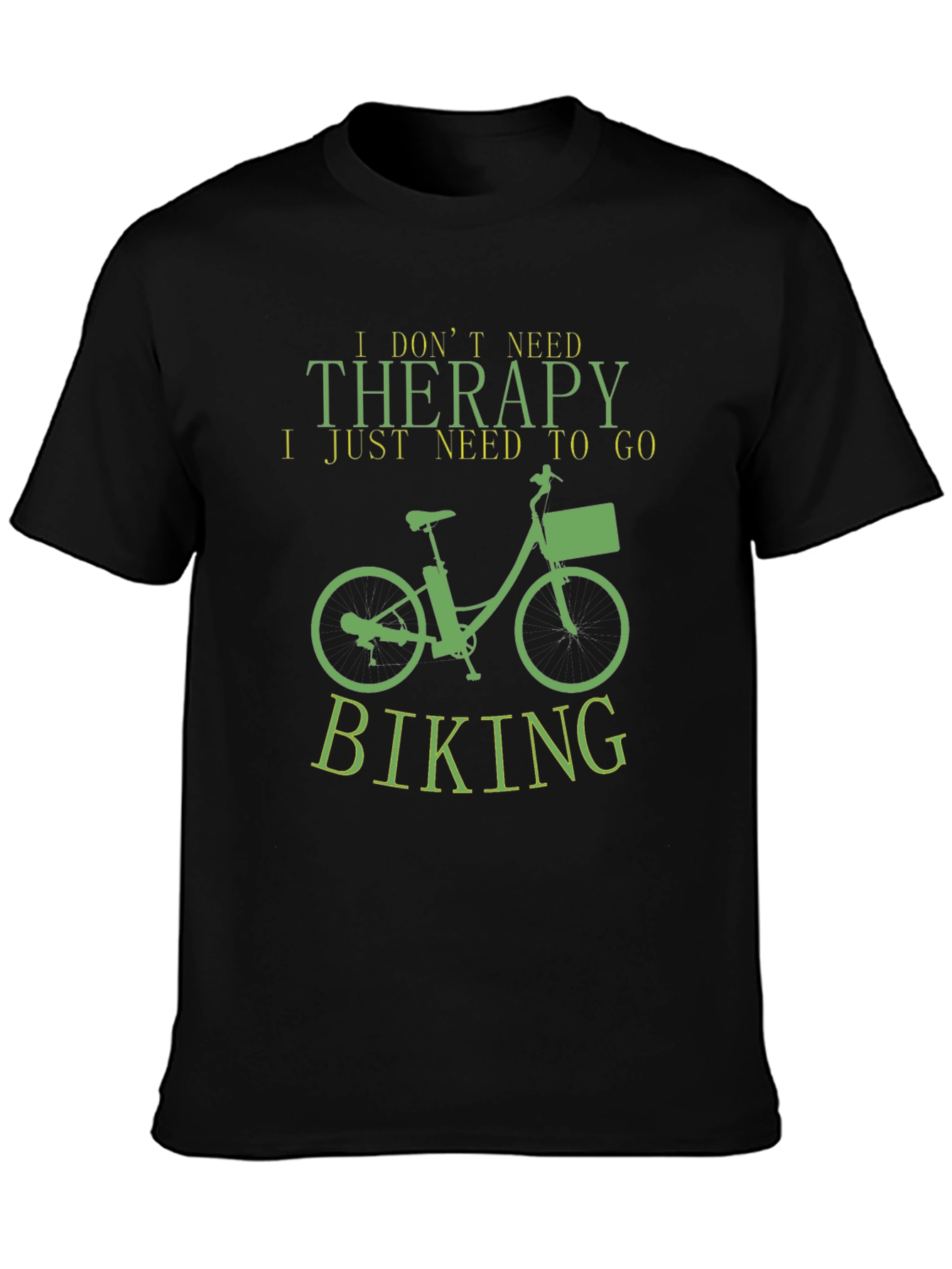 Therapy Biking T-Shirt - Black Funny Slogan Tee