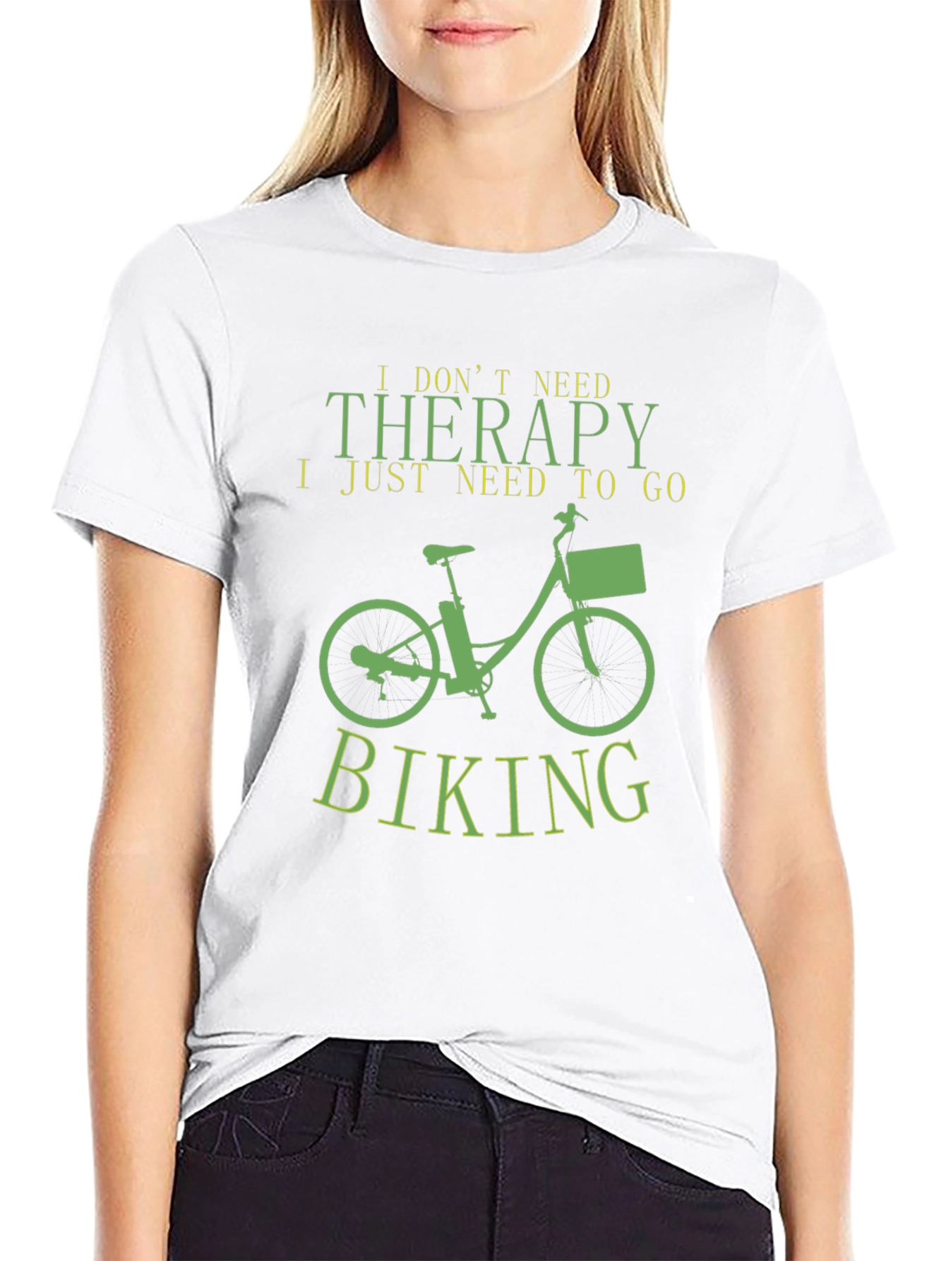 Therapy Biking T-Shirt - Black Funny Slogan Tee