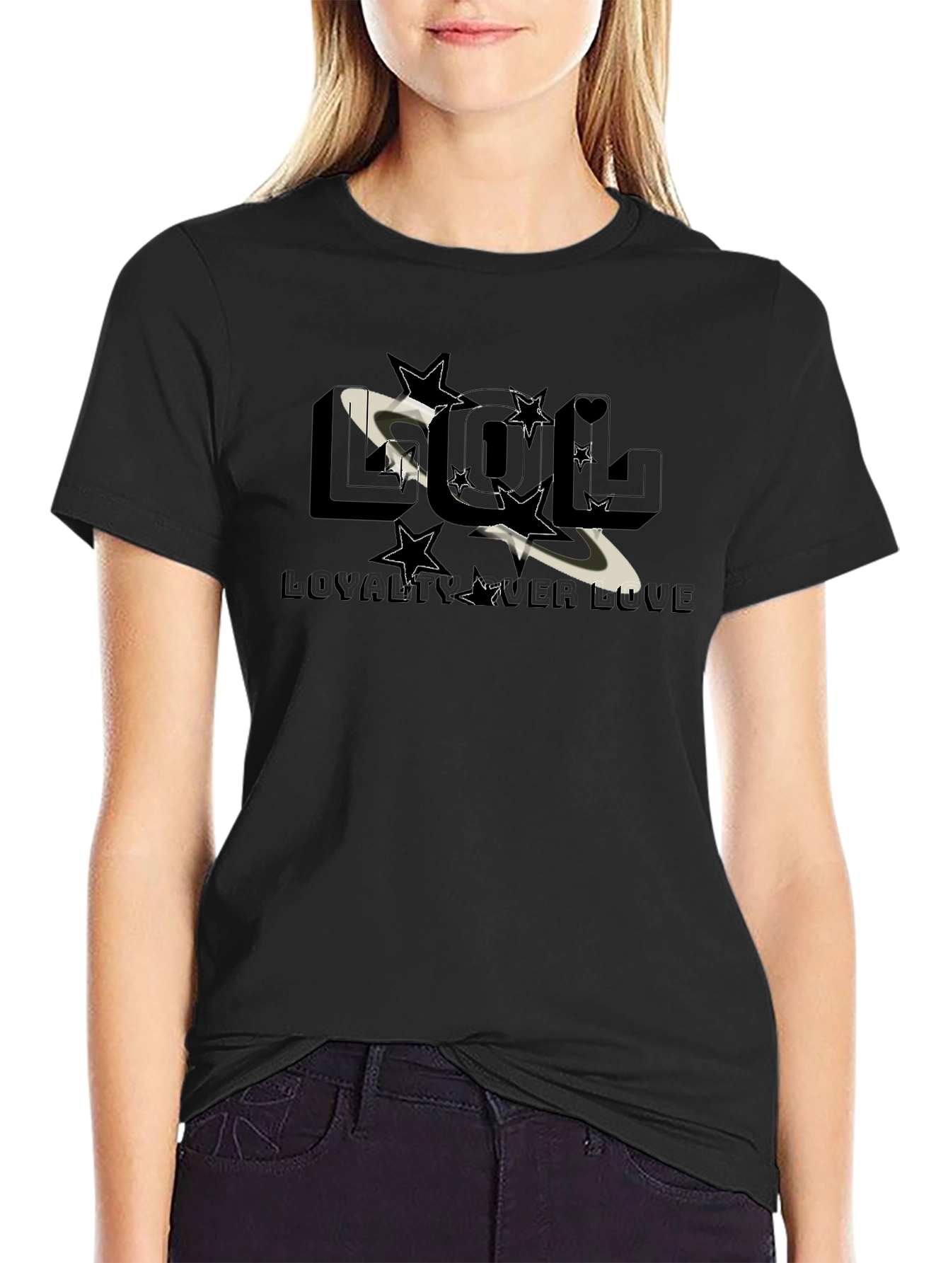 LOL Loyalty Over Love Graphic Print Tee