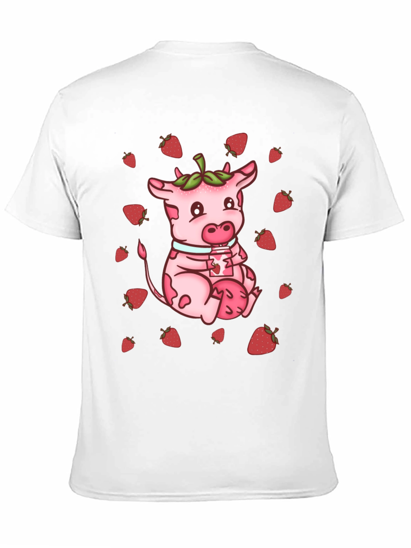 Strawberry Cow T-Shirt - Cute Cartoon Design