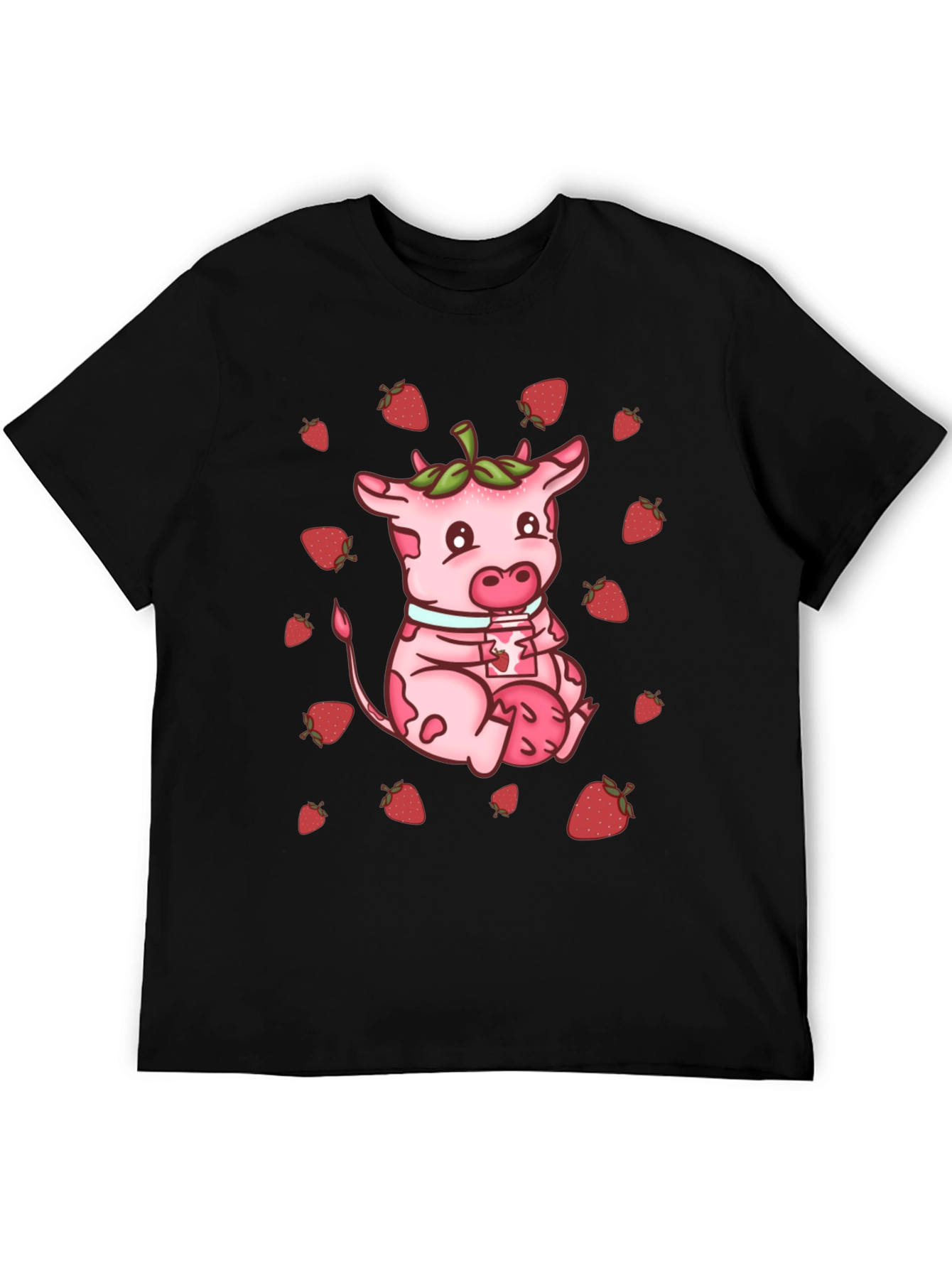 Strawberry Cow T-Shirt - Cute Cartoon Design