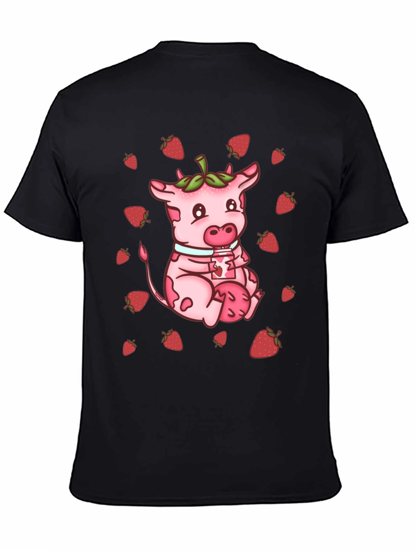Strawberry Cow T-Shirt - Cute Cartoon Design
