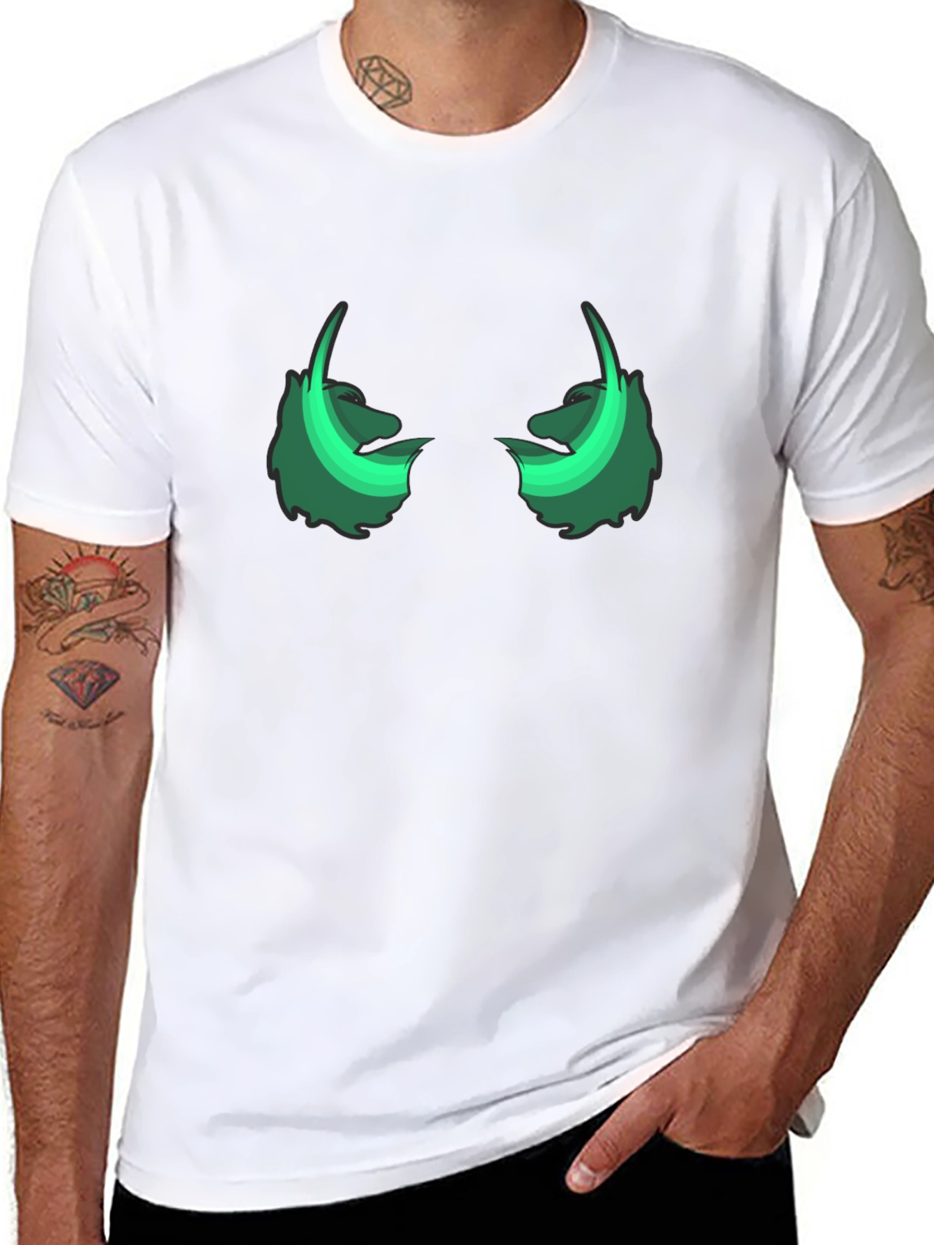 Glow-in-the-Dark Monster Eyes Black T-Shirt