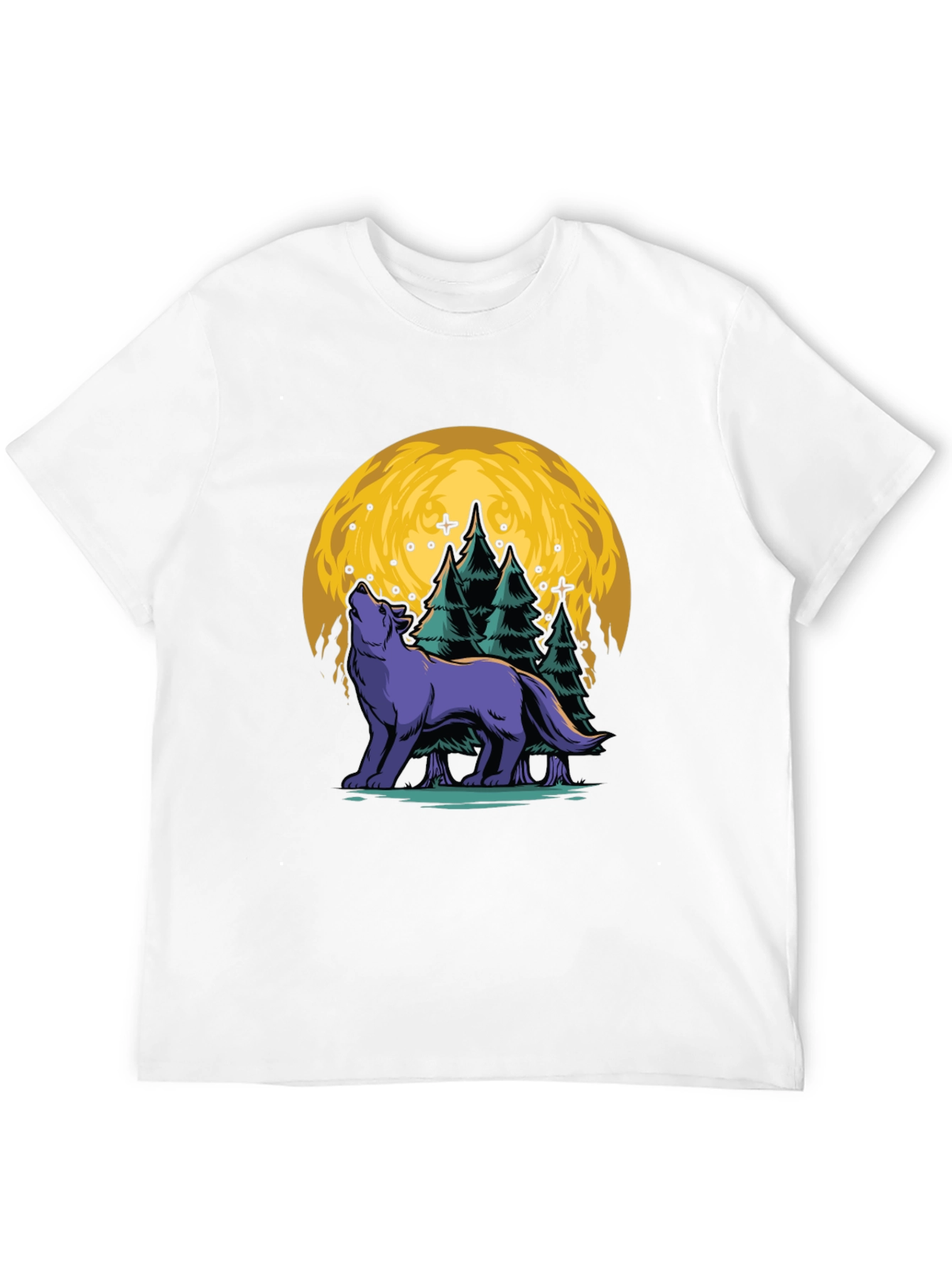 Wolf Moon Graphic Tee - Black Cotton T-Shirt