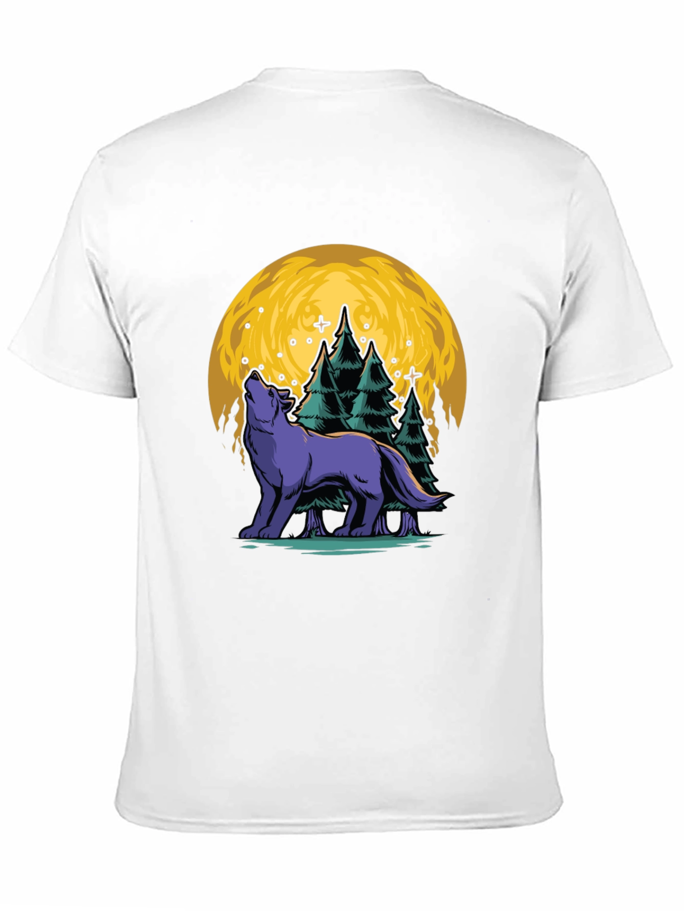 Wolf Moon Graphic Tee - Black Cotton T-Shirt