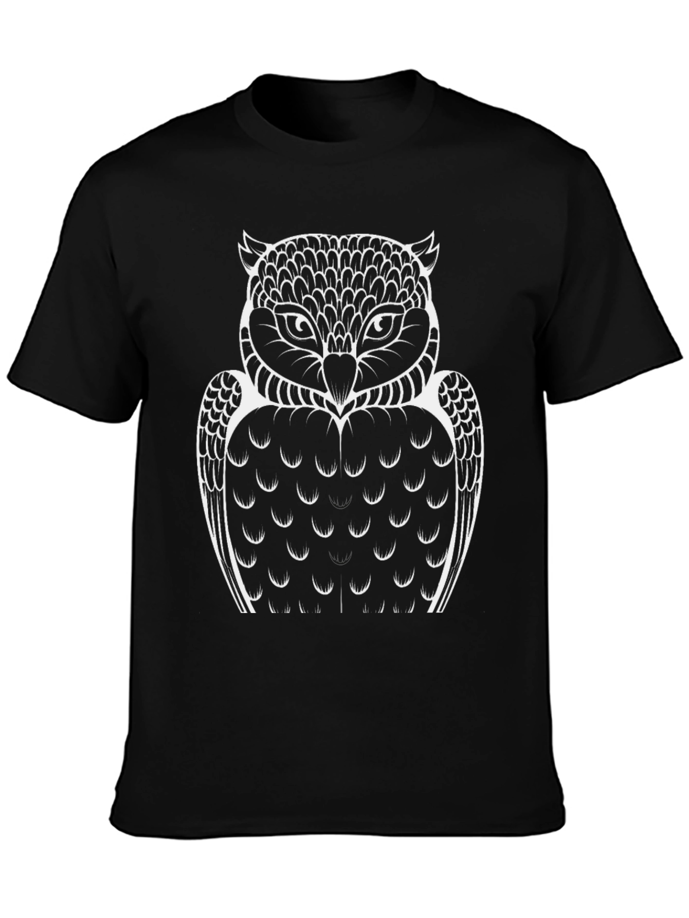 Owl Graphic Tee - Mens Black Crew Neck