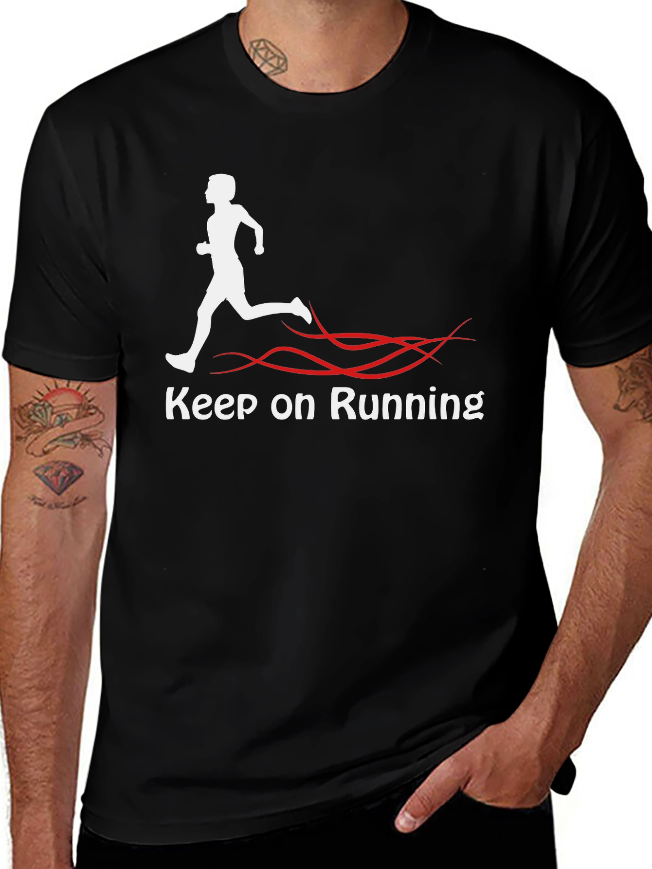 Keep on Running Black T-Shirt