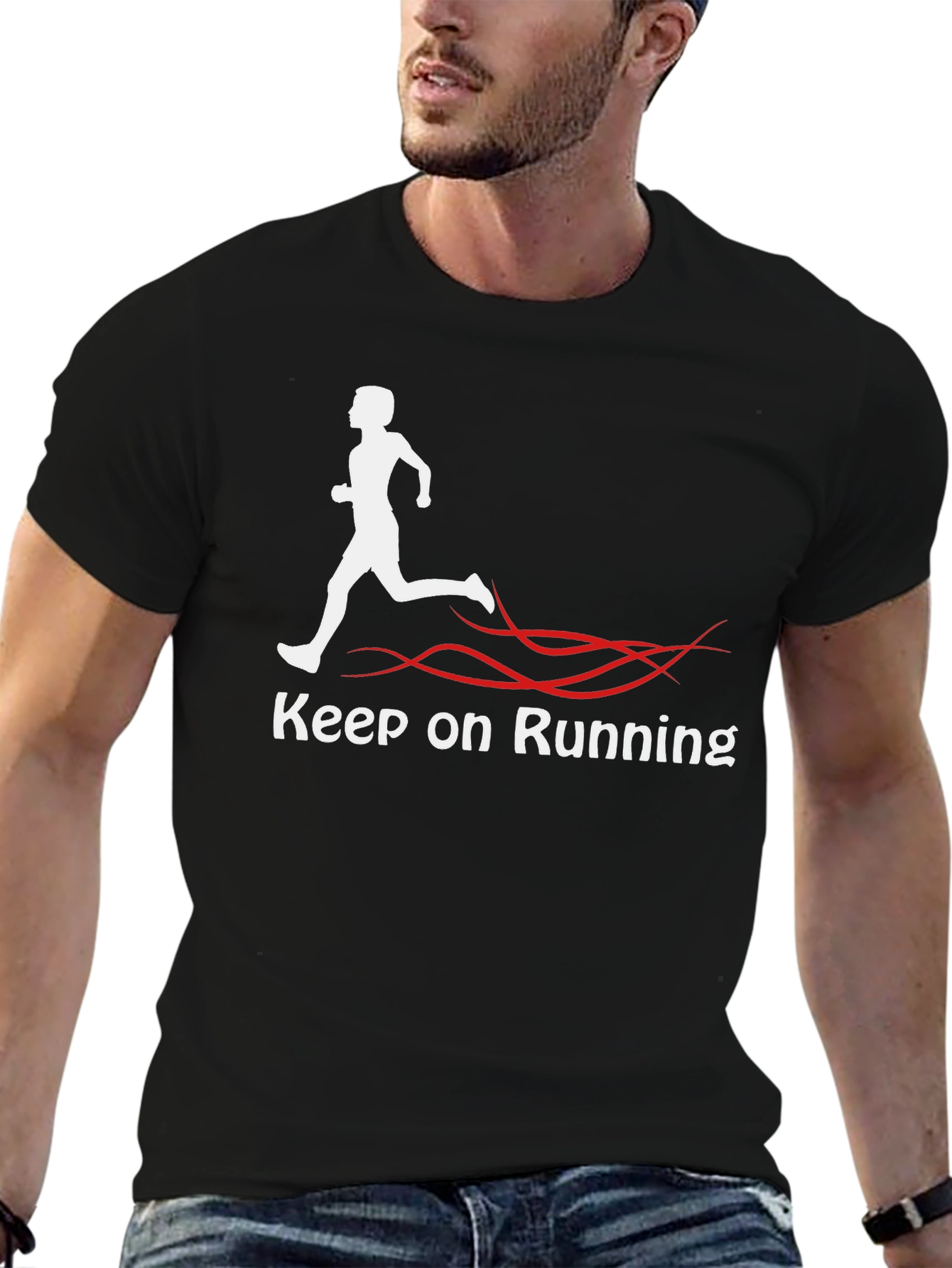 Keep on Running Black T-Shirt