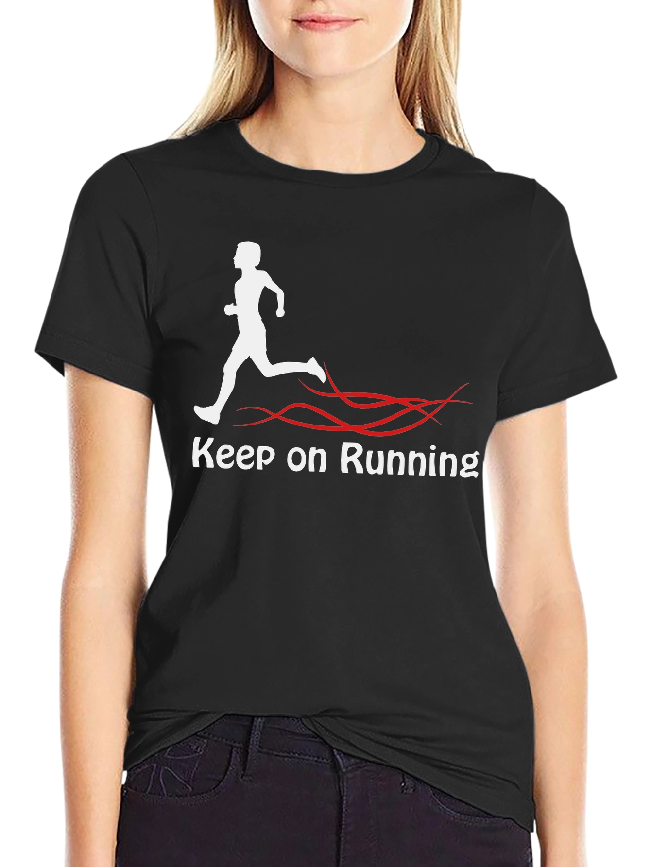 Keep on Running Black T-Shirt