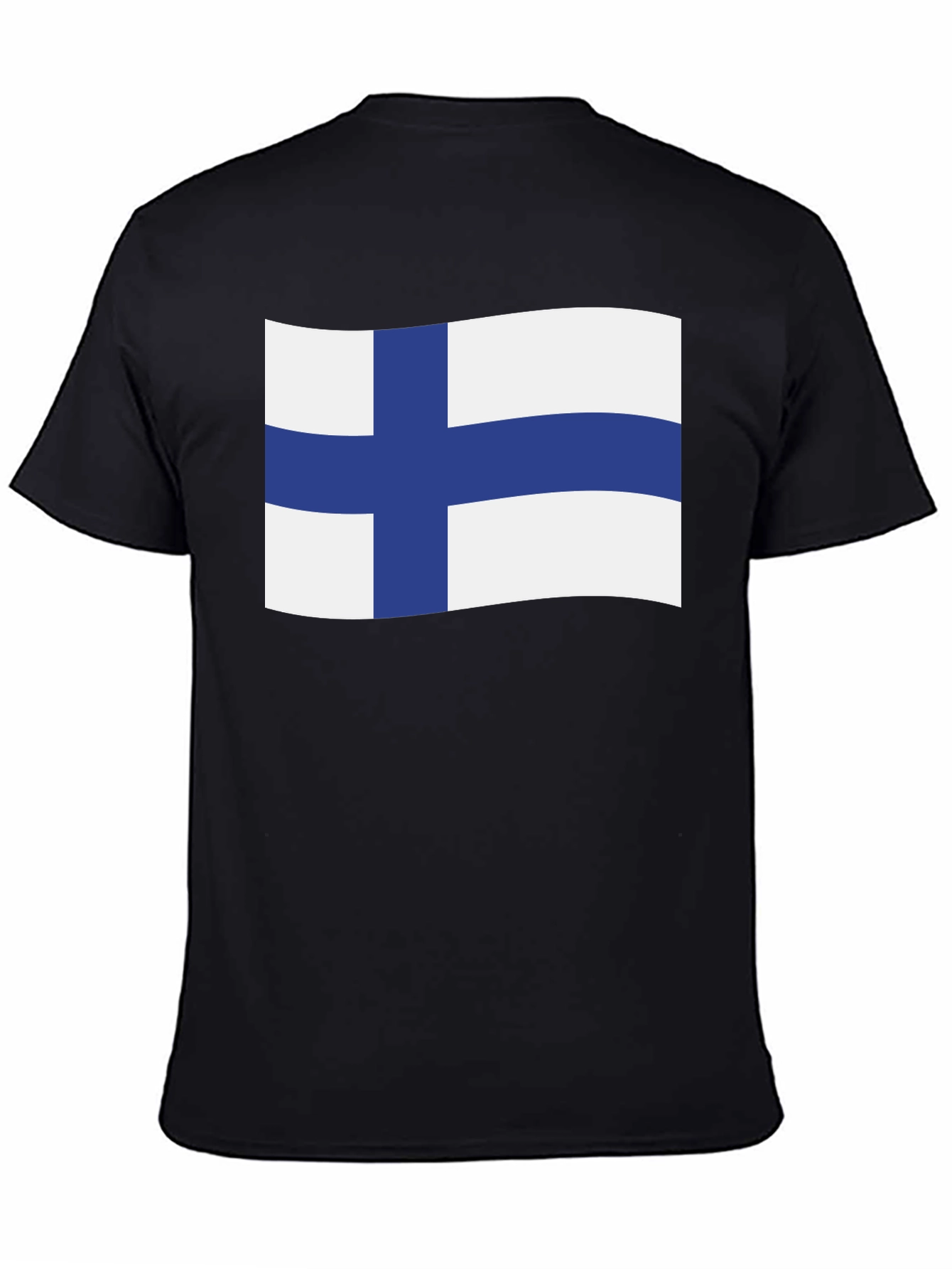 Finland Flag T-Shirt - Black Crew Neck Tee