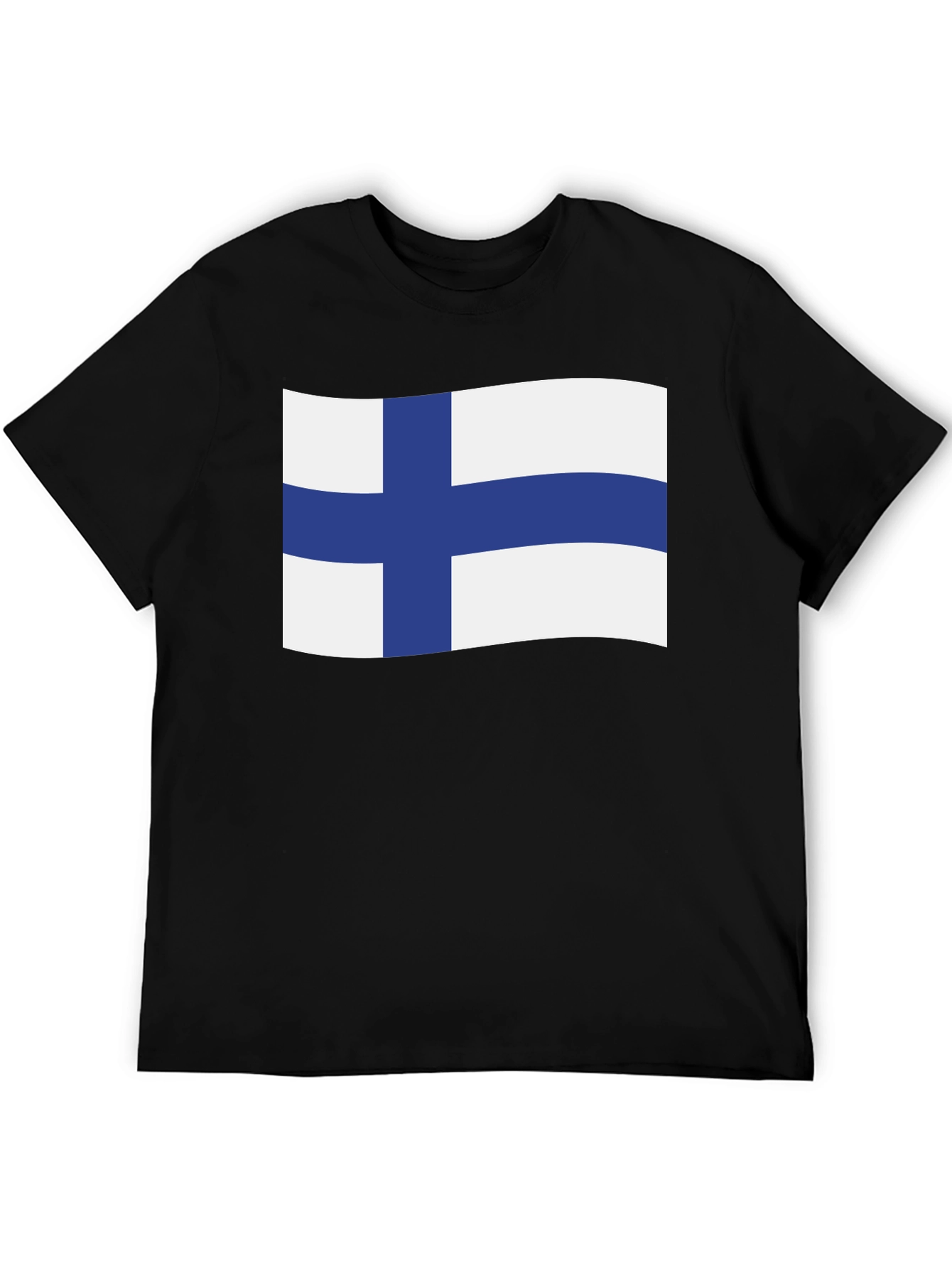 Finland Flag T-Shirt - Black Crew Neck Tee