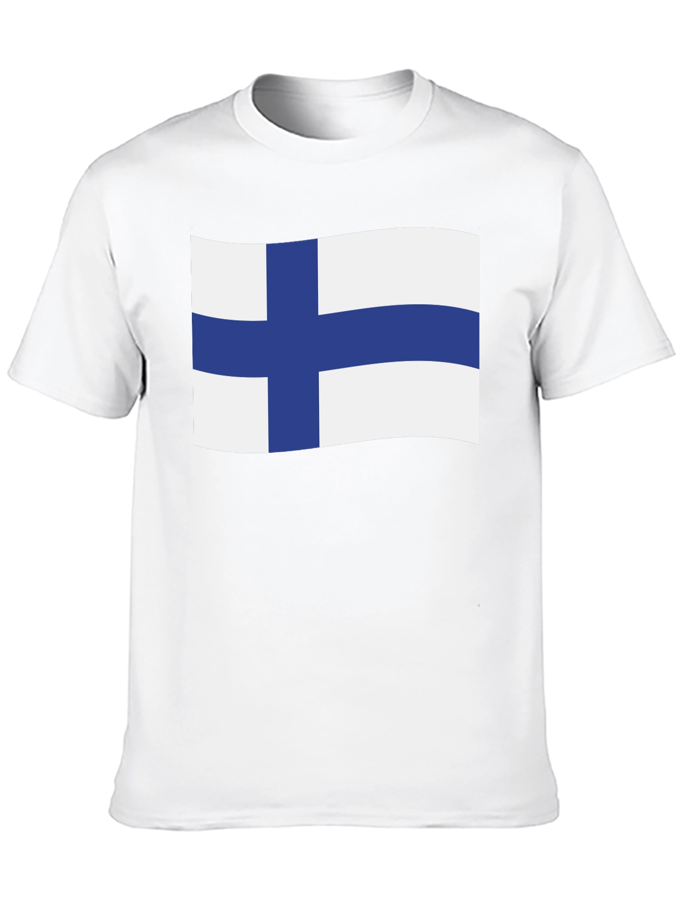 Finland Flag T-Shirt - Black Crew Neck Tee