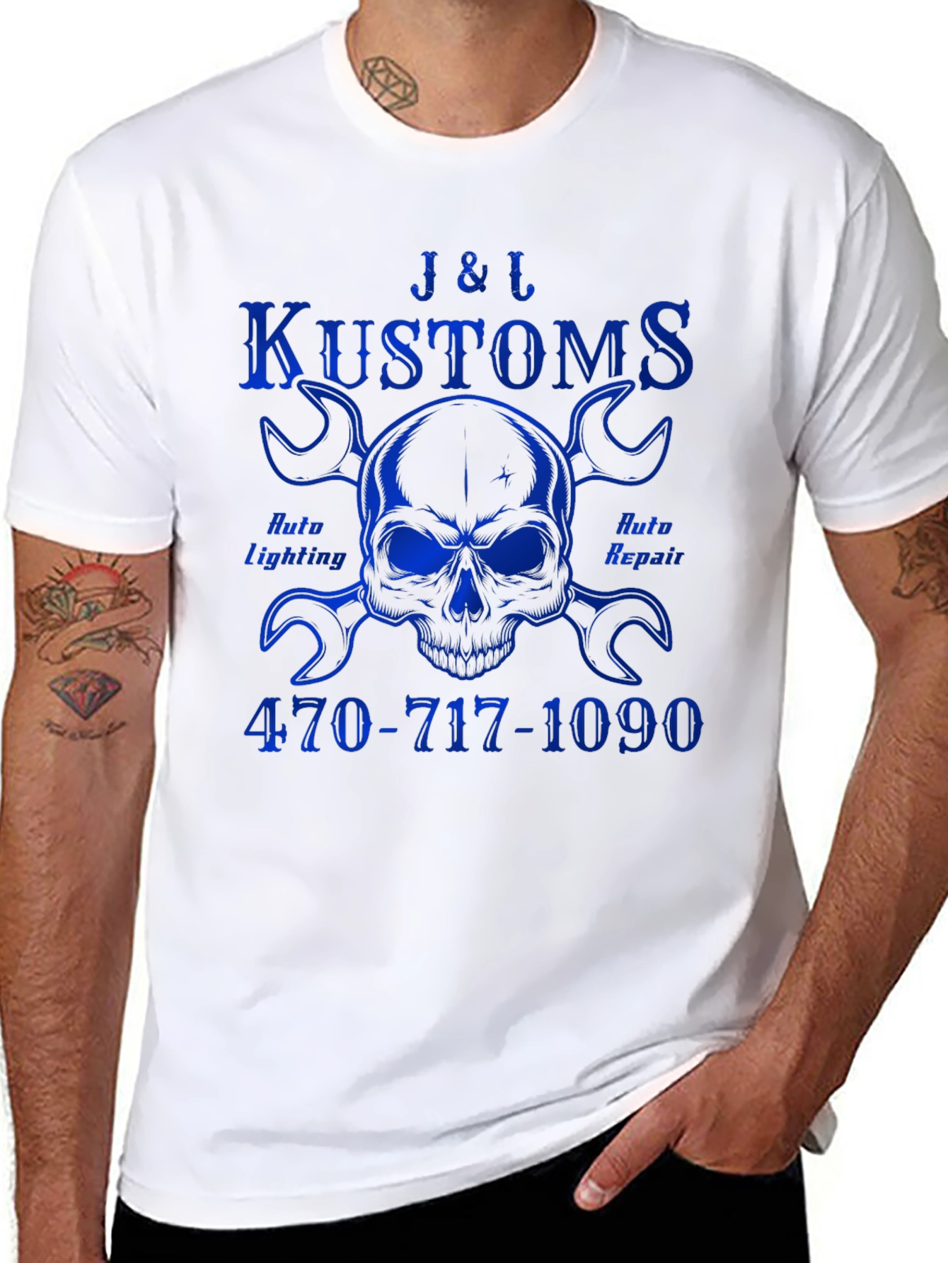 J&L Kustoms Auto Skull T-Shirt