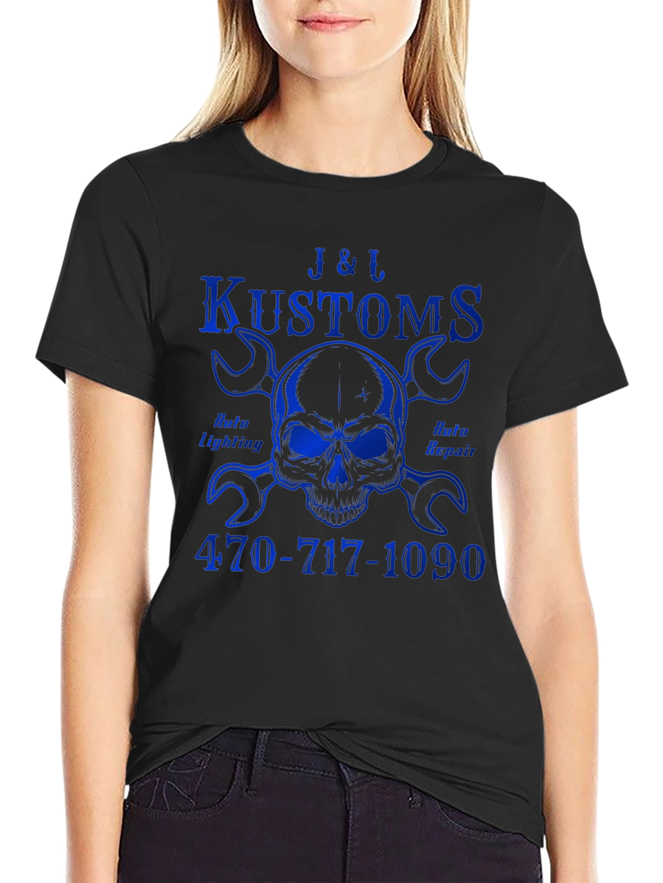 J&L Kustoms Auto Skull T-Shirt