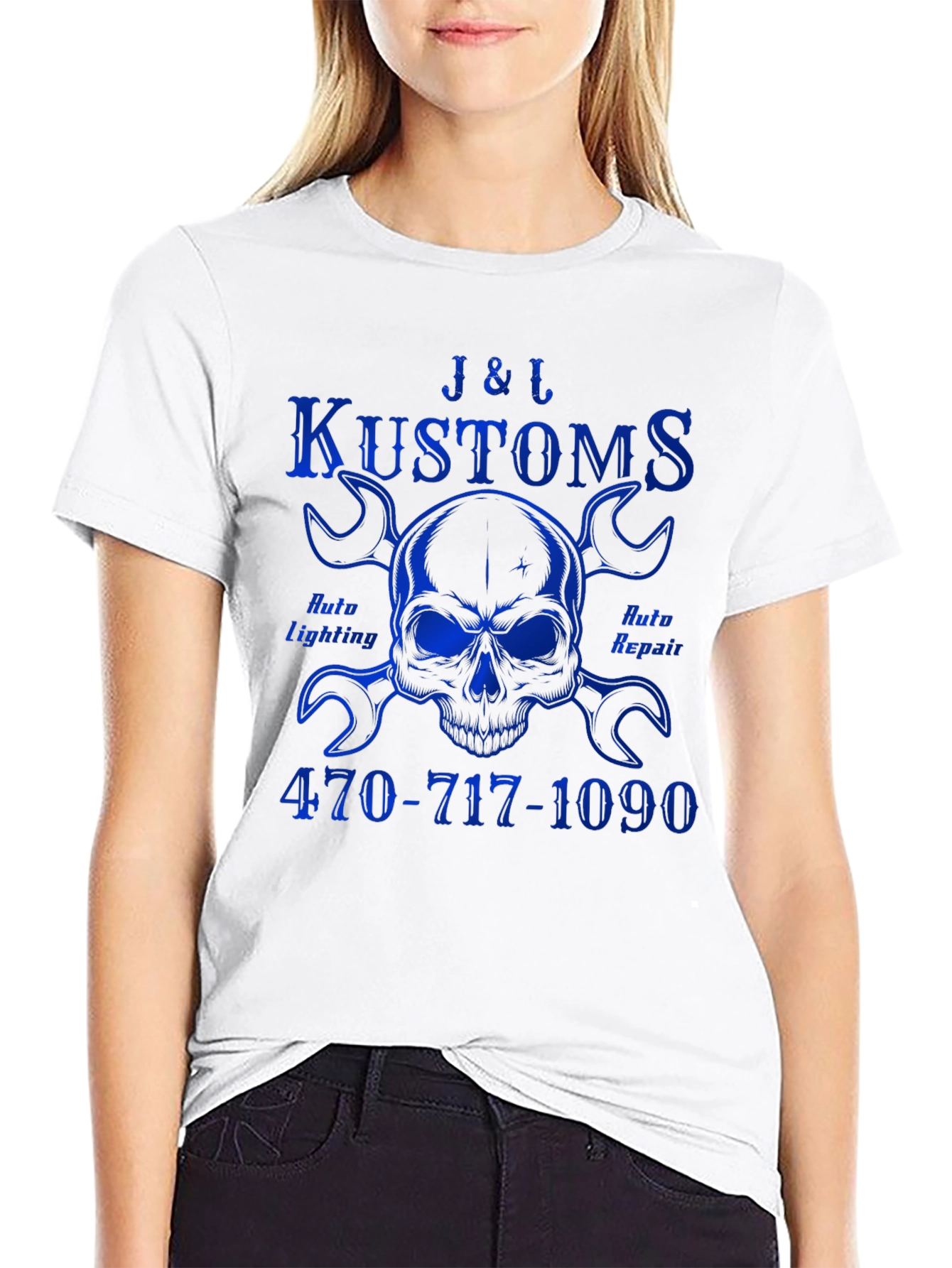 J&L Kustoms Auto Skull T-Shirt