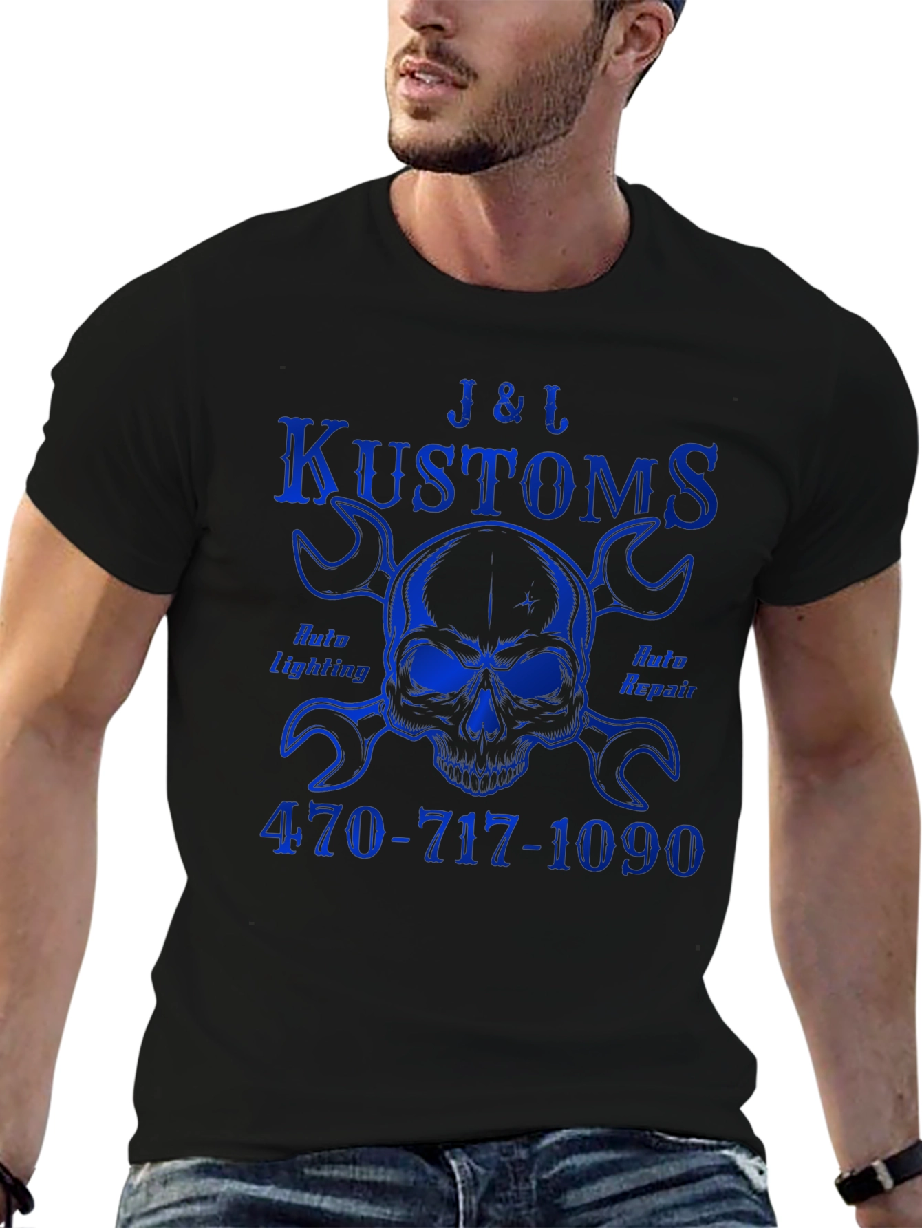 J&L Kustoms Auto Skull T-Shirt