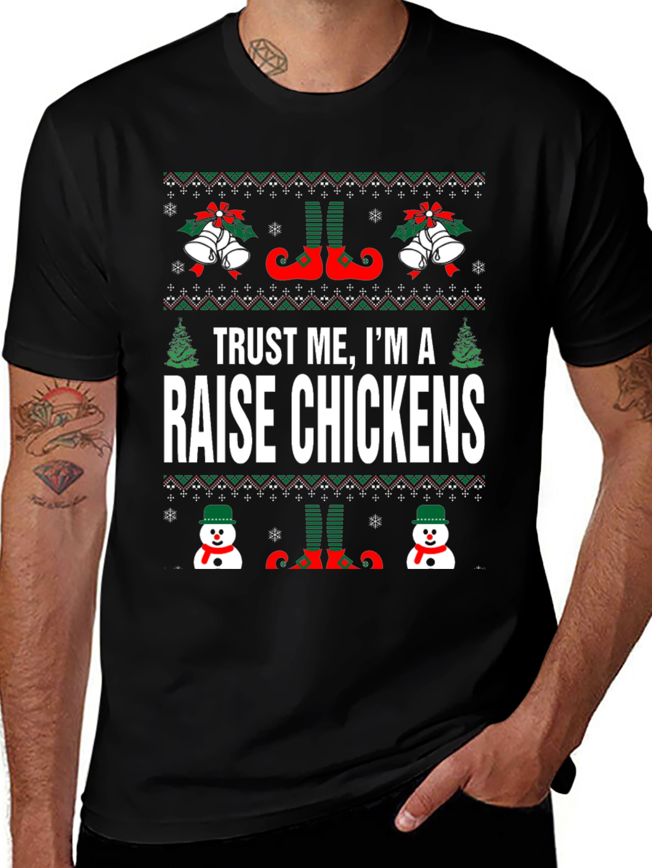 Funny Raise Chickens Christmas T-Shirt