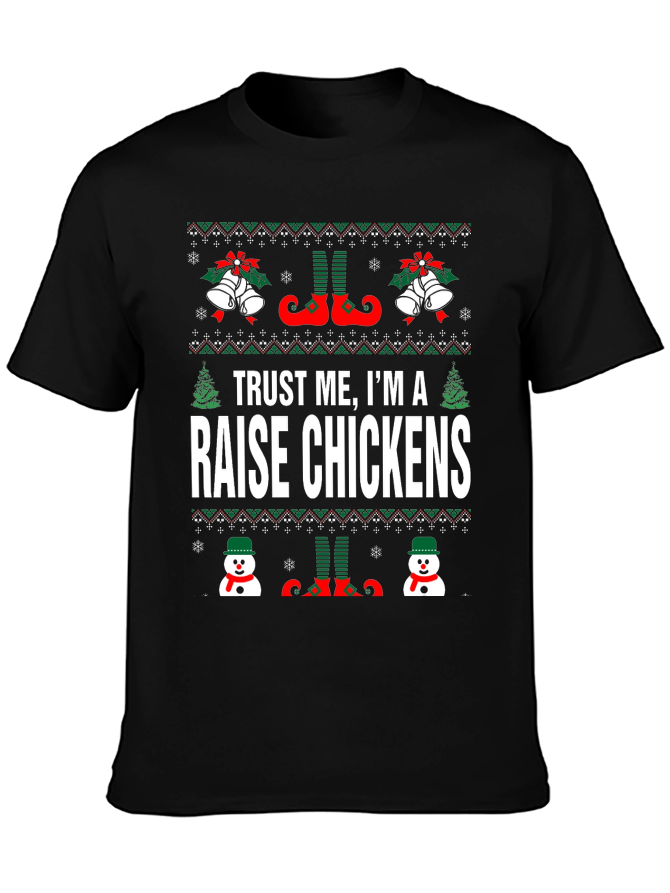 Funny Raise Chickens Christmas T-Shirt
