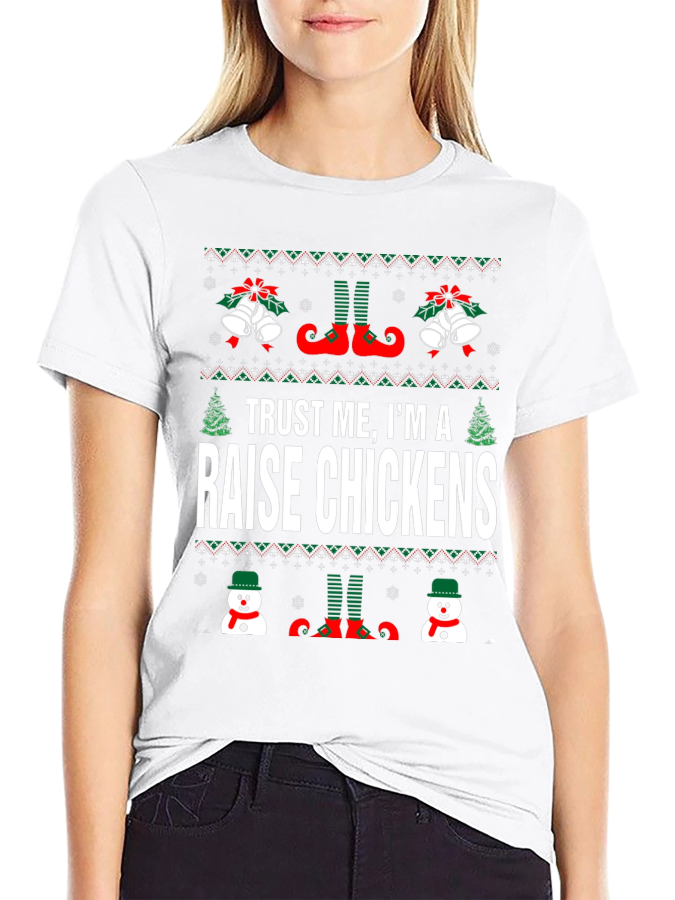 Funny Raise Chickens Christmas T-Shirt