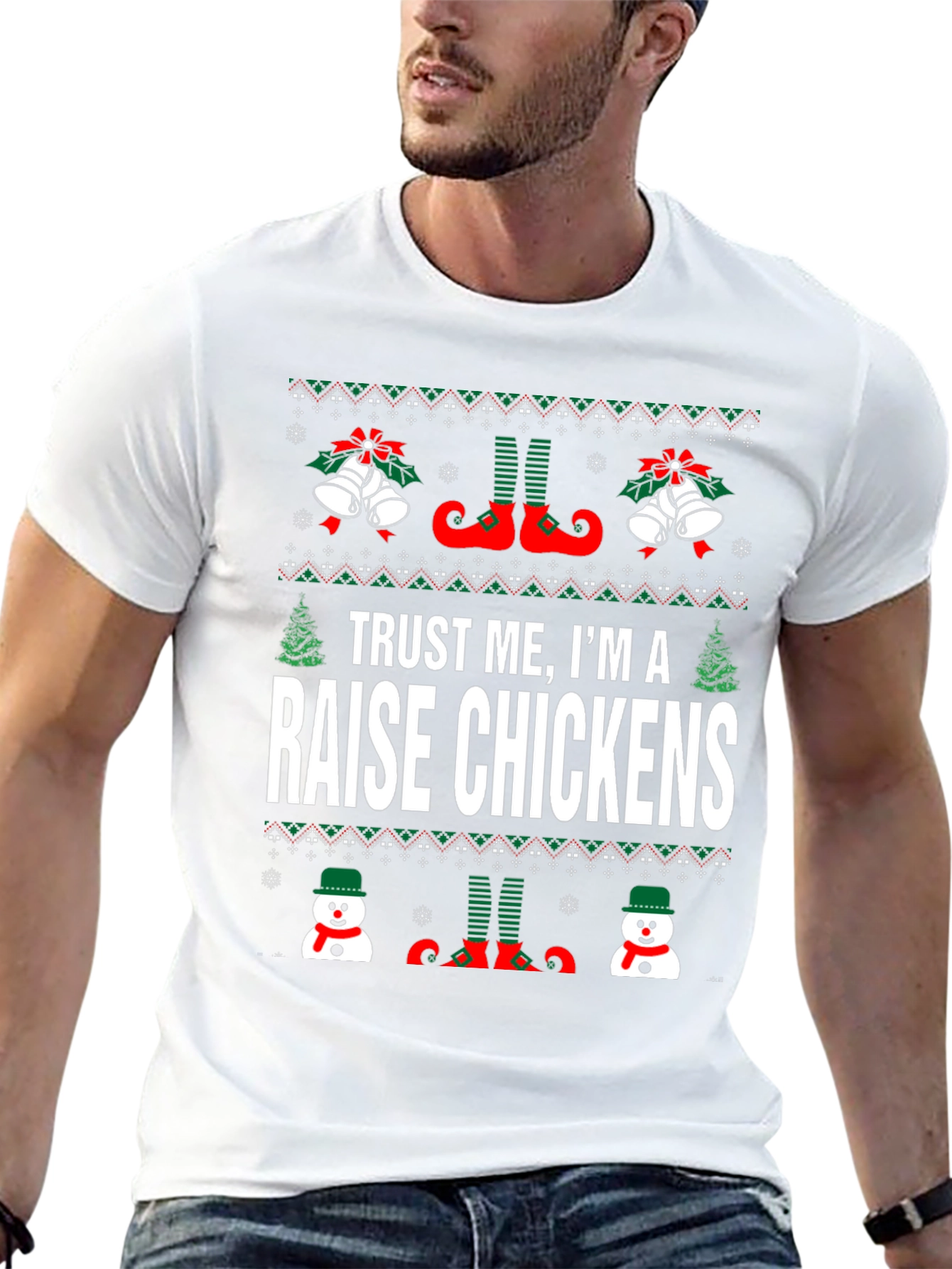 Funny Raise Chickens Christmas T-Shirt