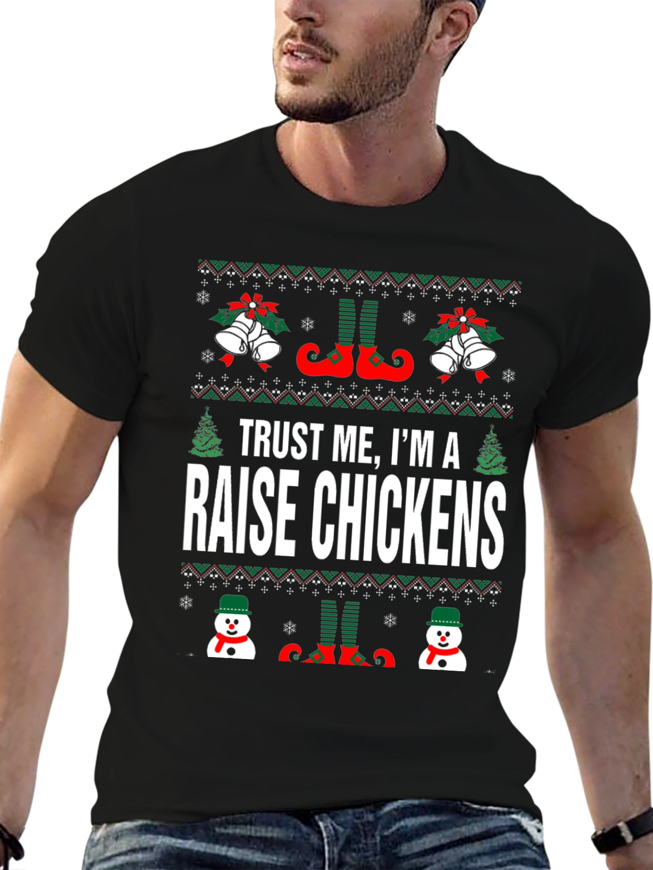 Funny Raise Chickens Christmas T-Shirt