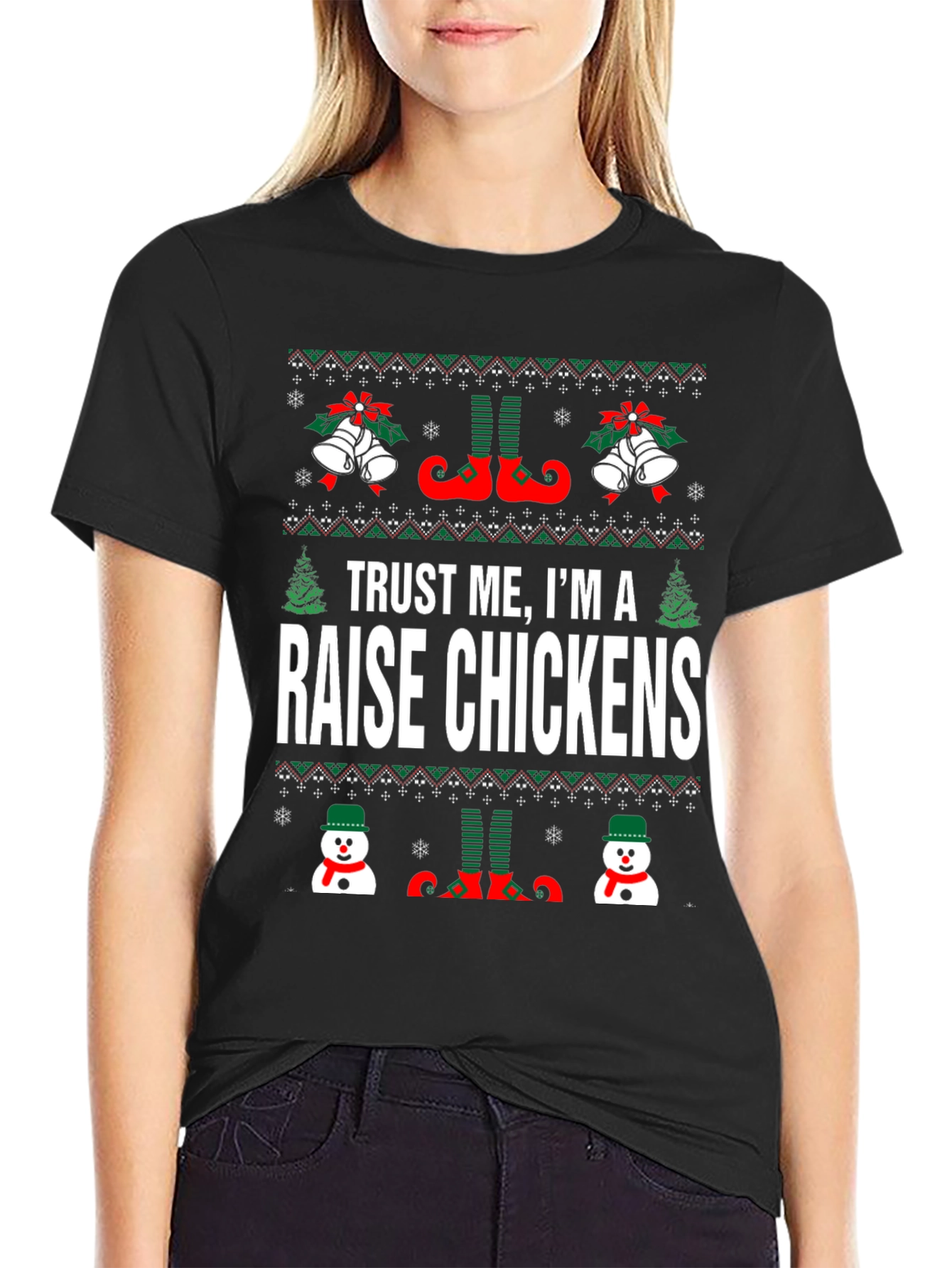 Funny Raise Chickens Christmas T-Shirt