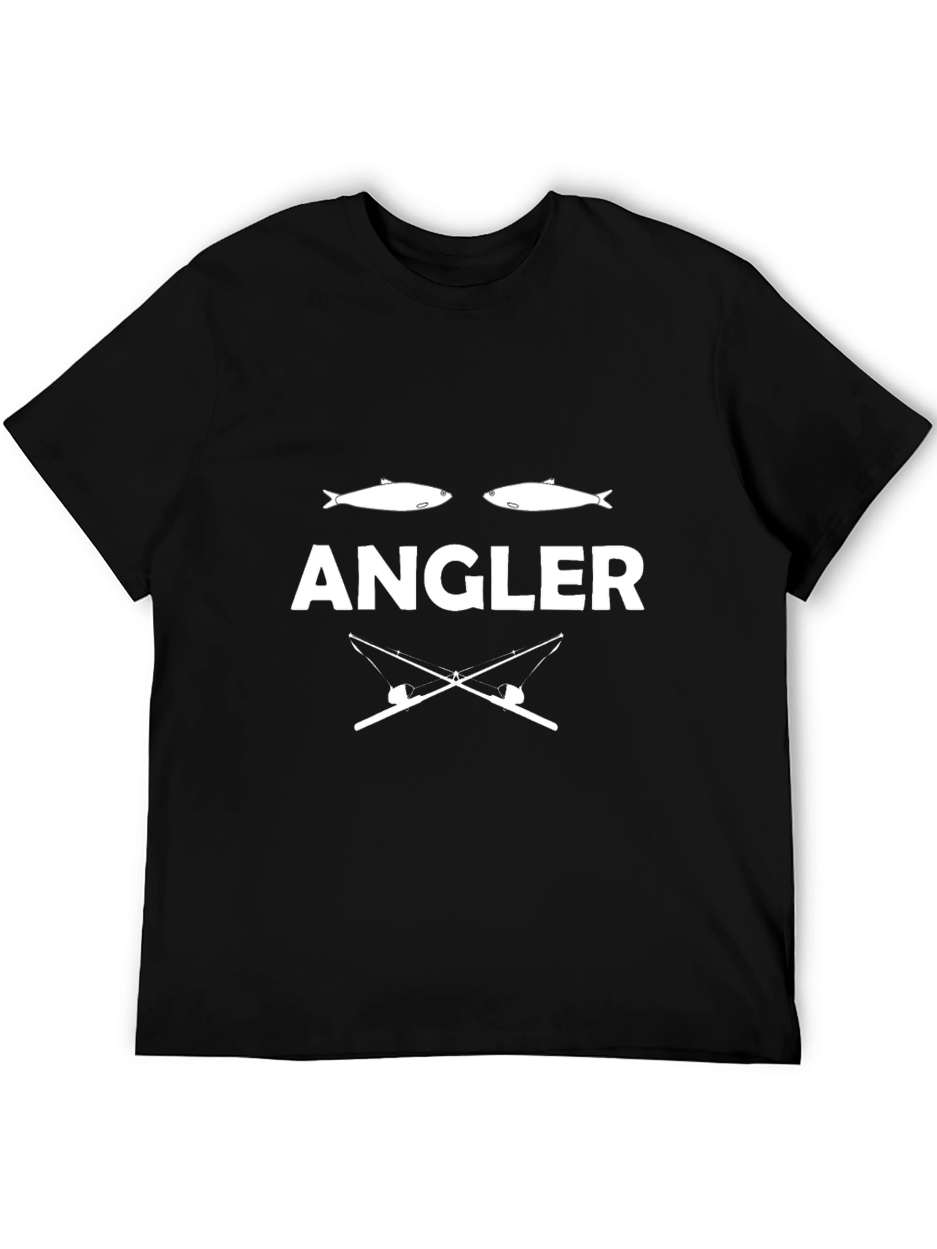 Angler Graphic Tee - Black Cotton Fishing Shirt