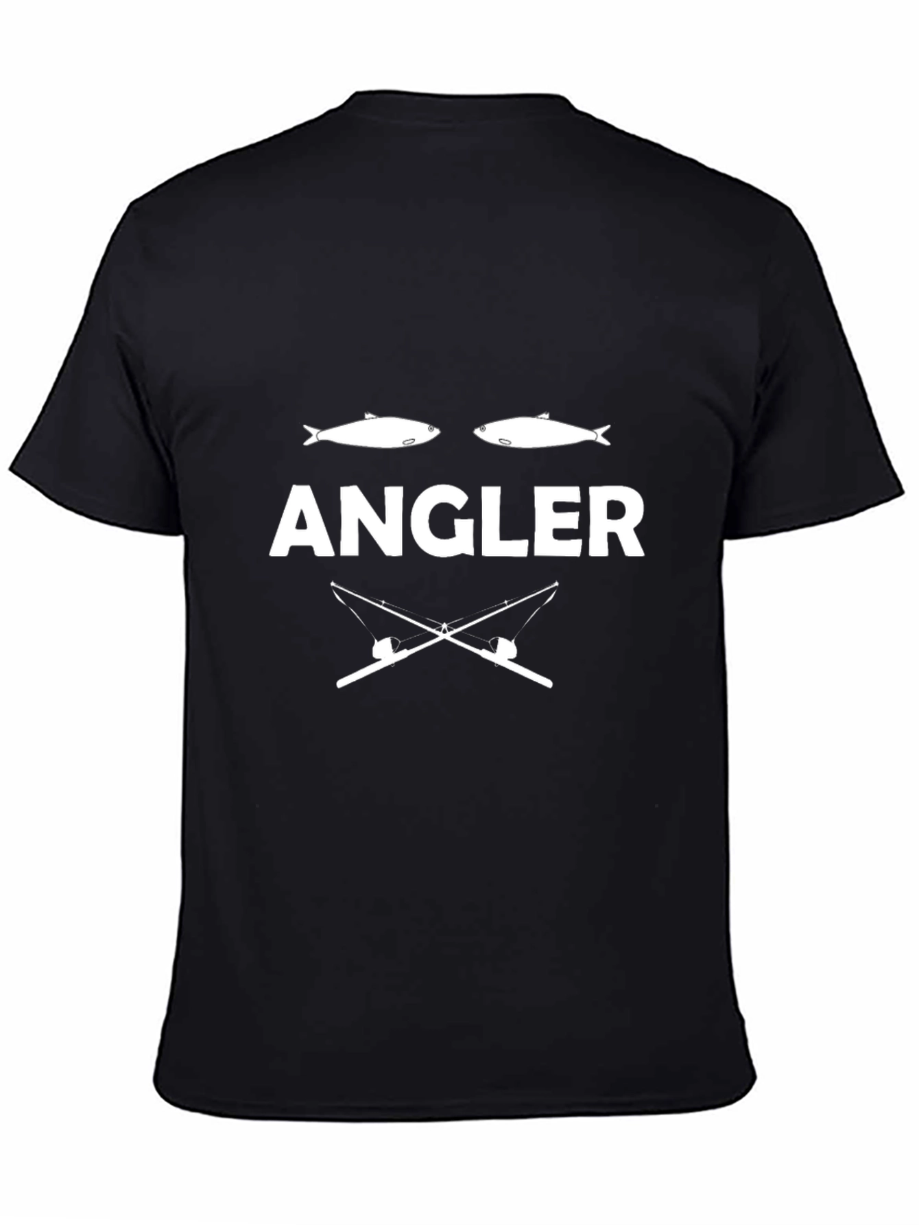 Angler Graphic Tee - Black Cotton Fishing Shirt
