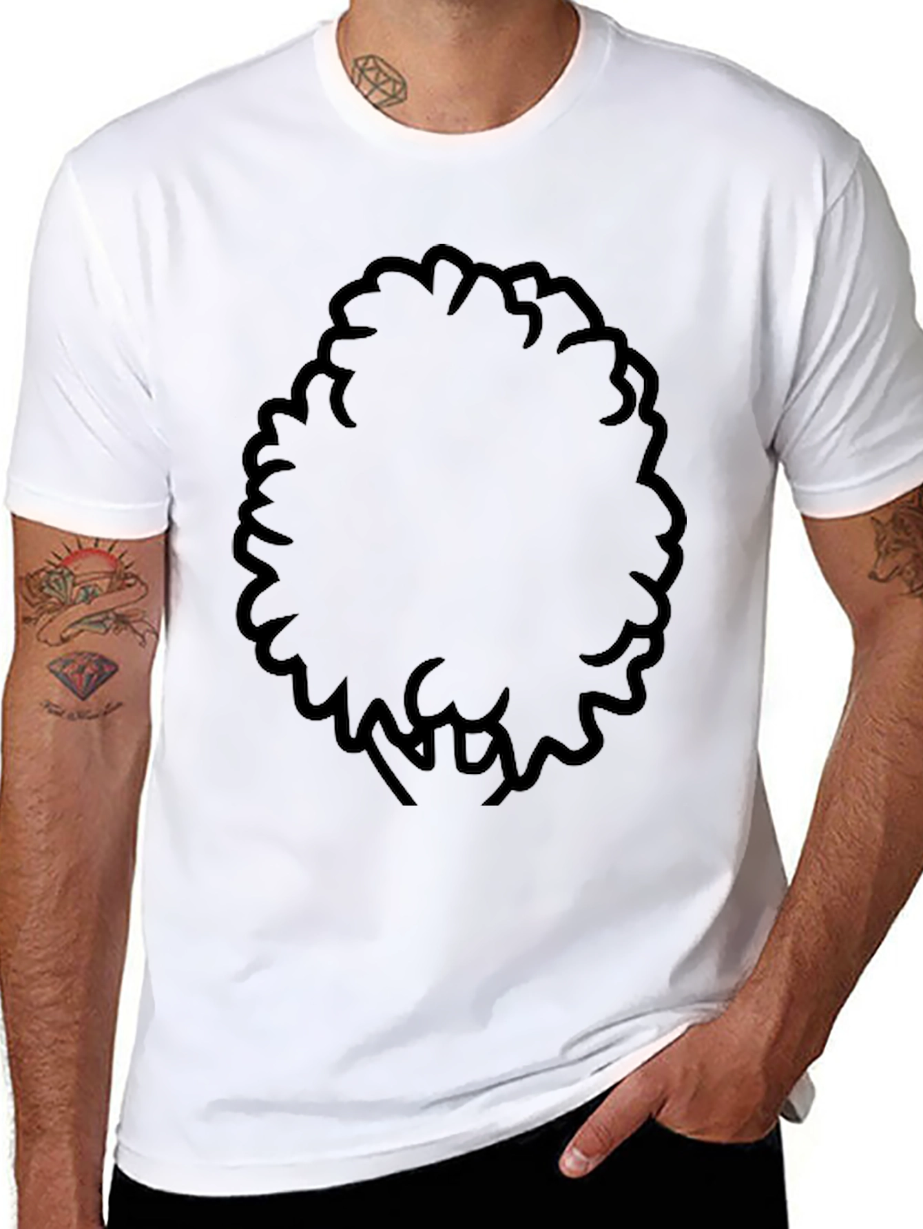 Black Afro Silhouette T-Shirt - Classic Style