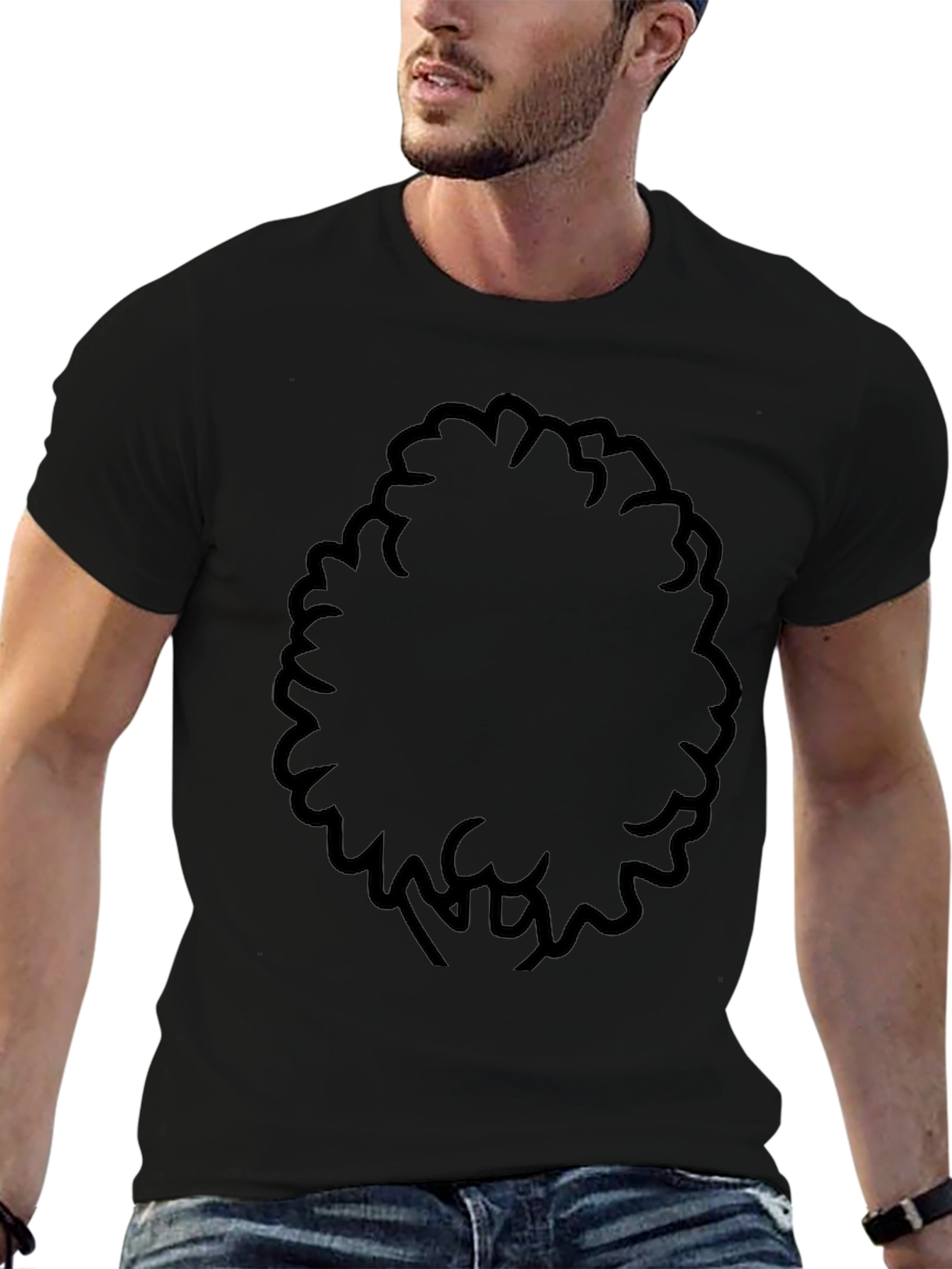 Black Afro Silhouette T-Shirt - Classic Style