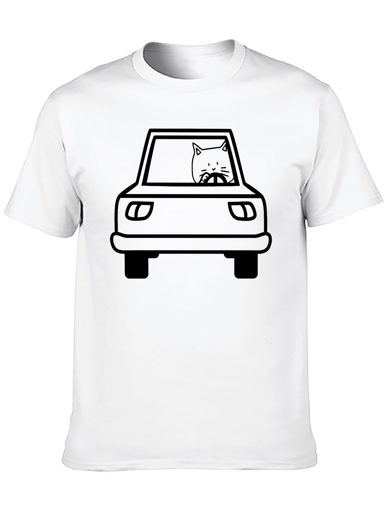 Cat Driver T-Shirt - Black