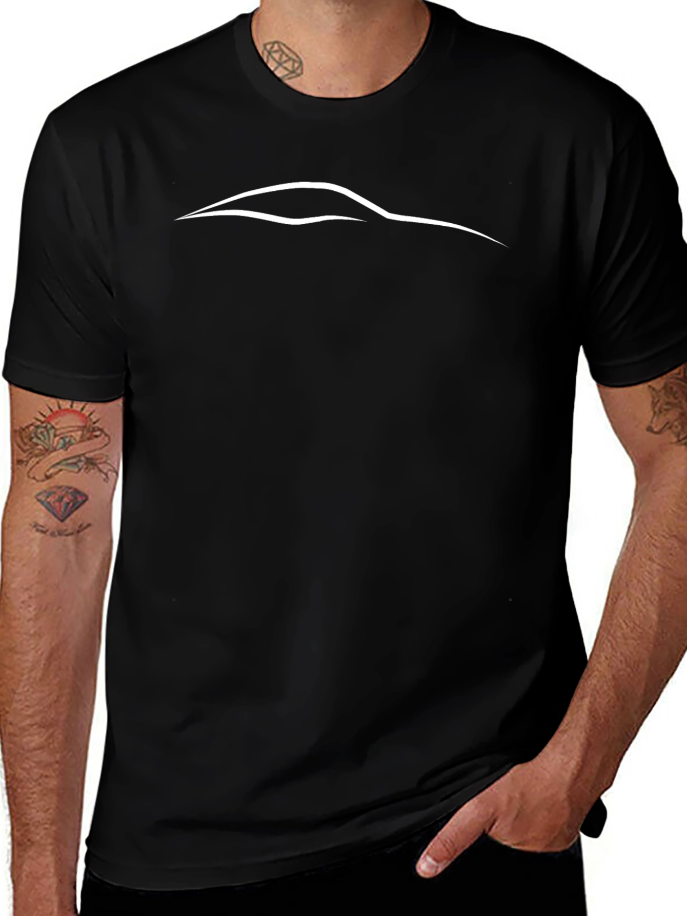 Sleek Car Outline T-Shirt - Modern Style
