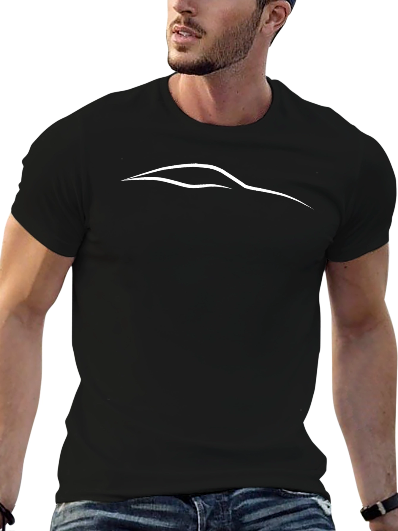 Sleek Car Outline T-Shirt - Modern Style
