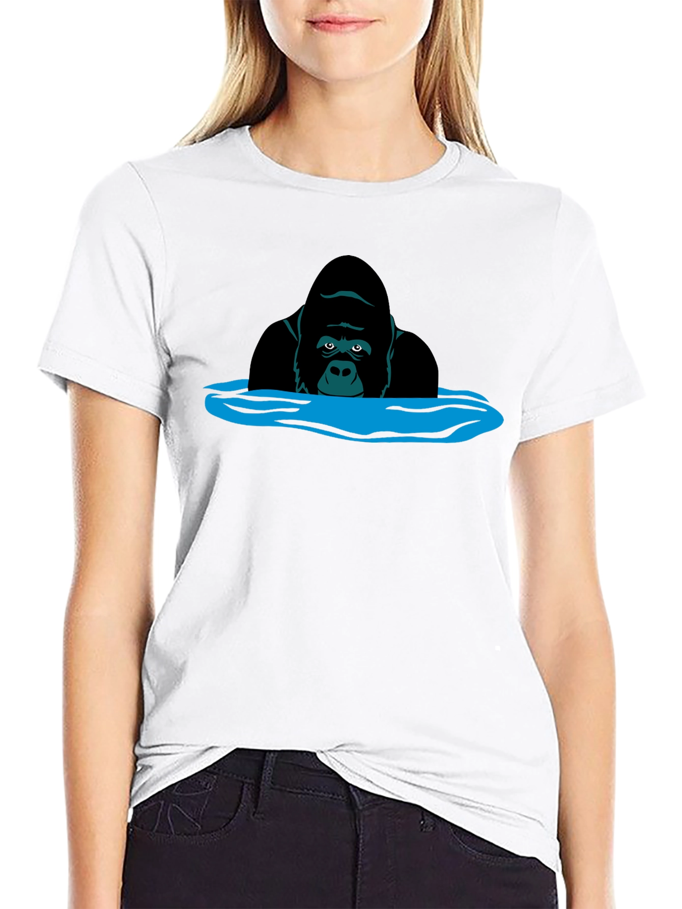 Gorilla in Water Graphic T-Shirt