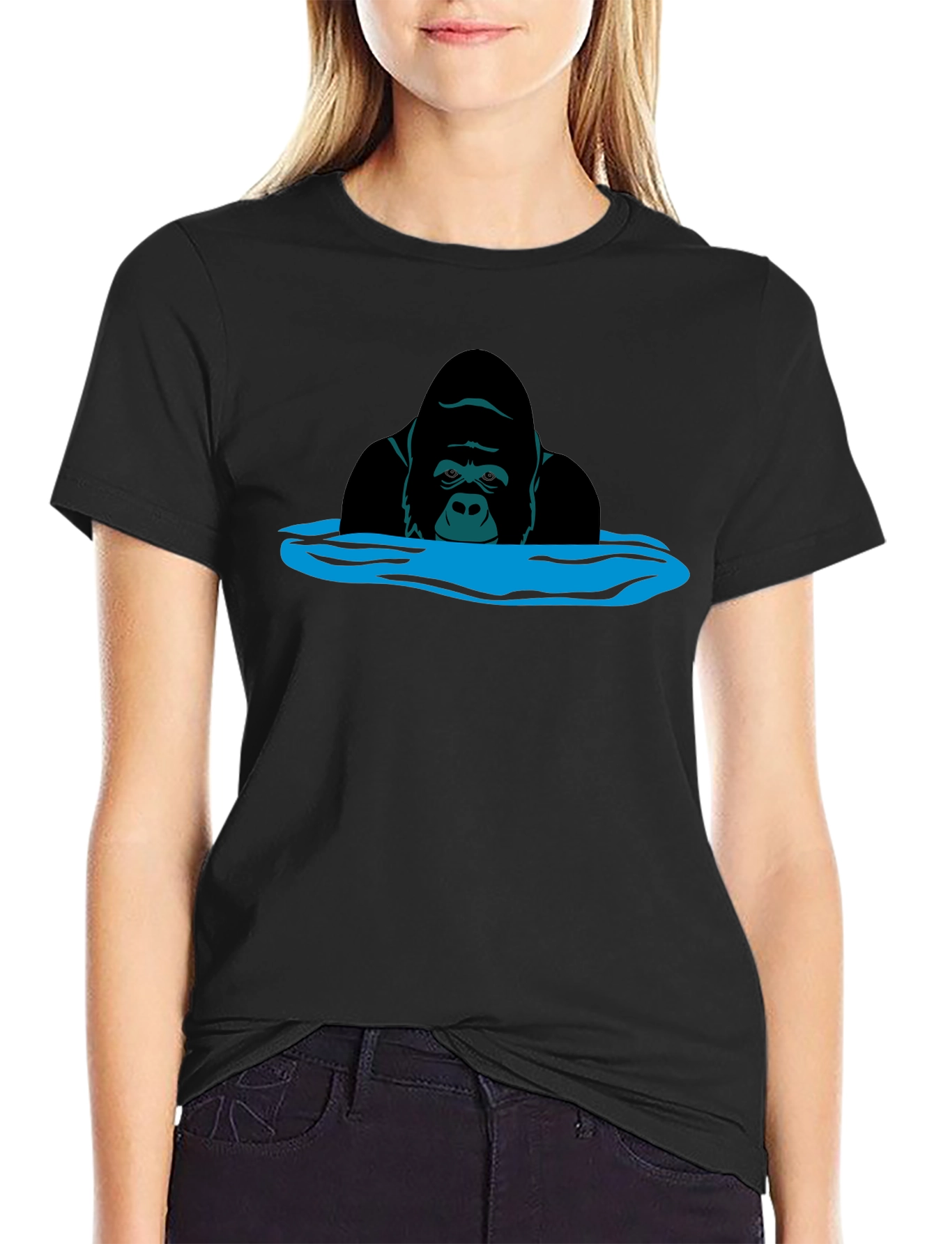 Gorilla in Water Graphic T-Shirt