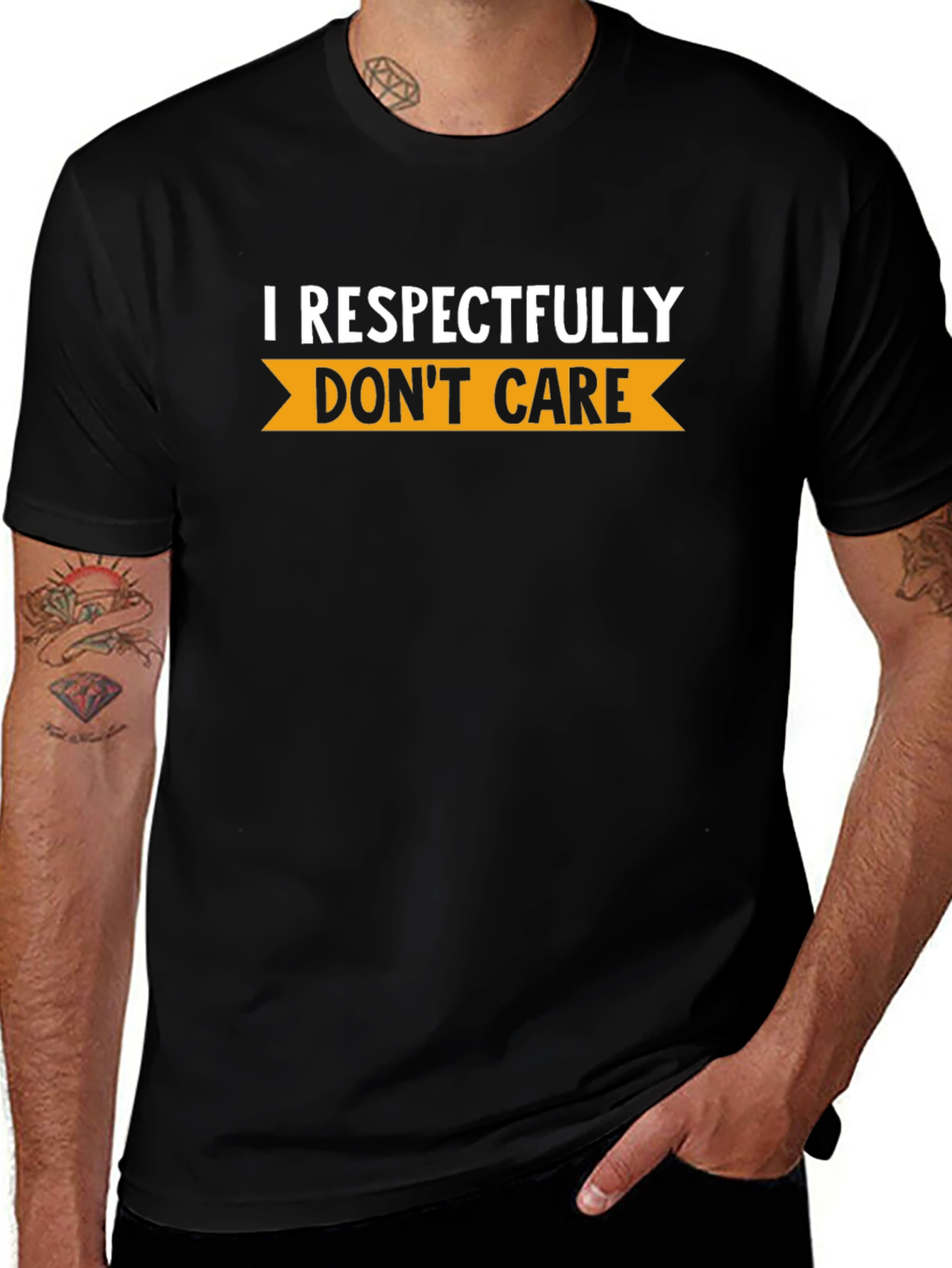 Respectfully Dont Care Graphic Tee - Black T-Shirt