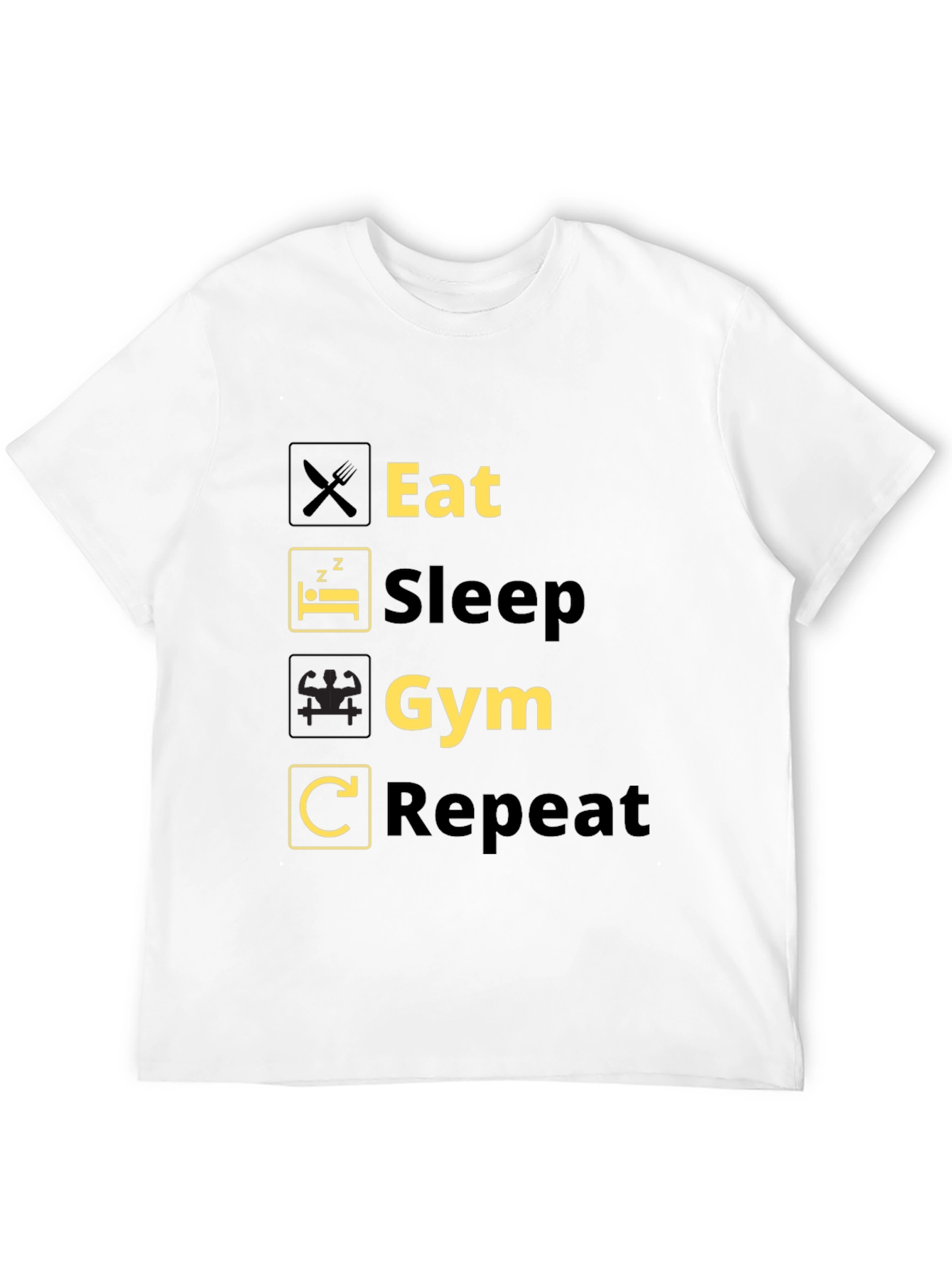 Eat Sleep Gym Repeat Black T-Shirt