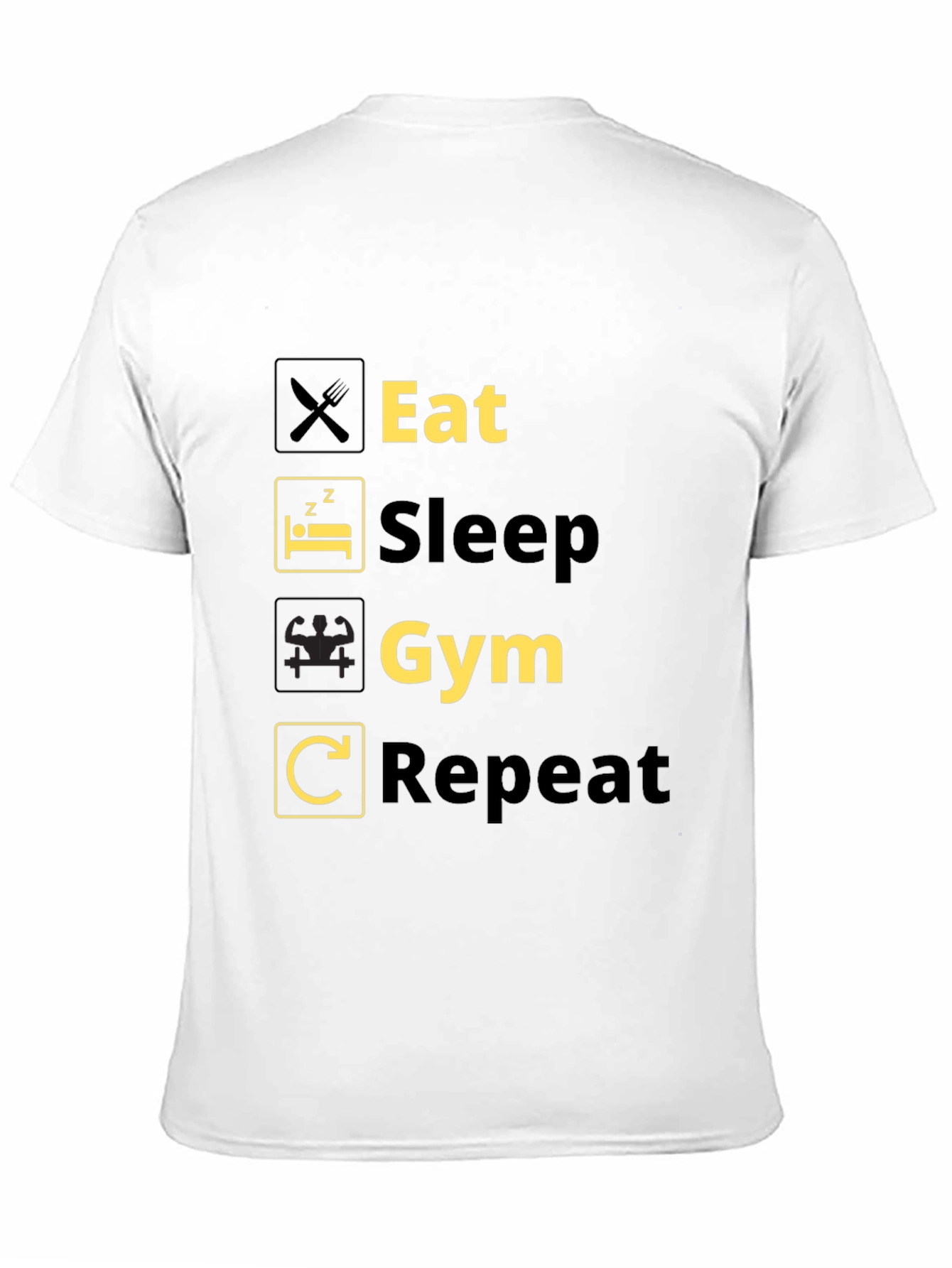 Eat Sleep Gym Repeat Black T-Shirt