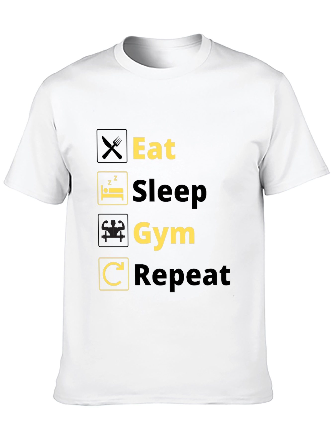 Eat Sleep Gym Repeat Black T-Shirt