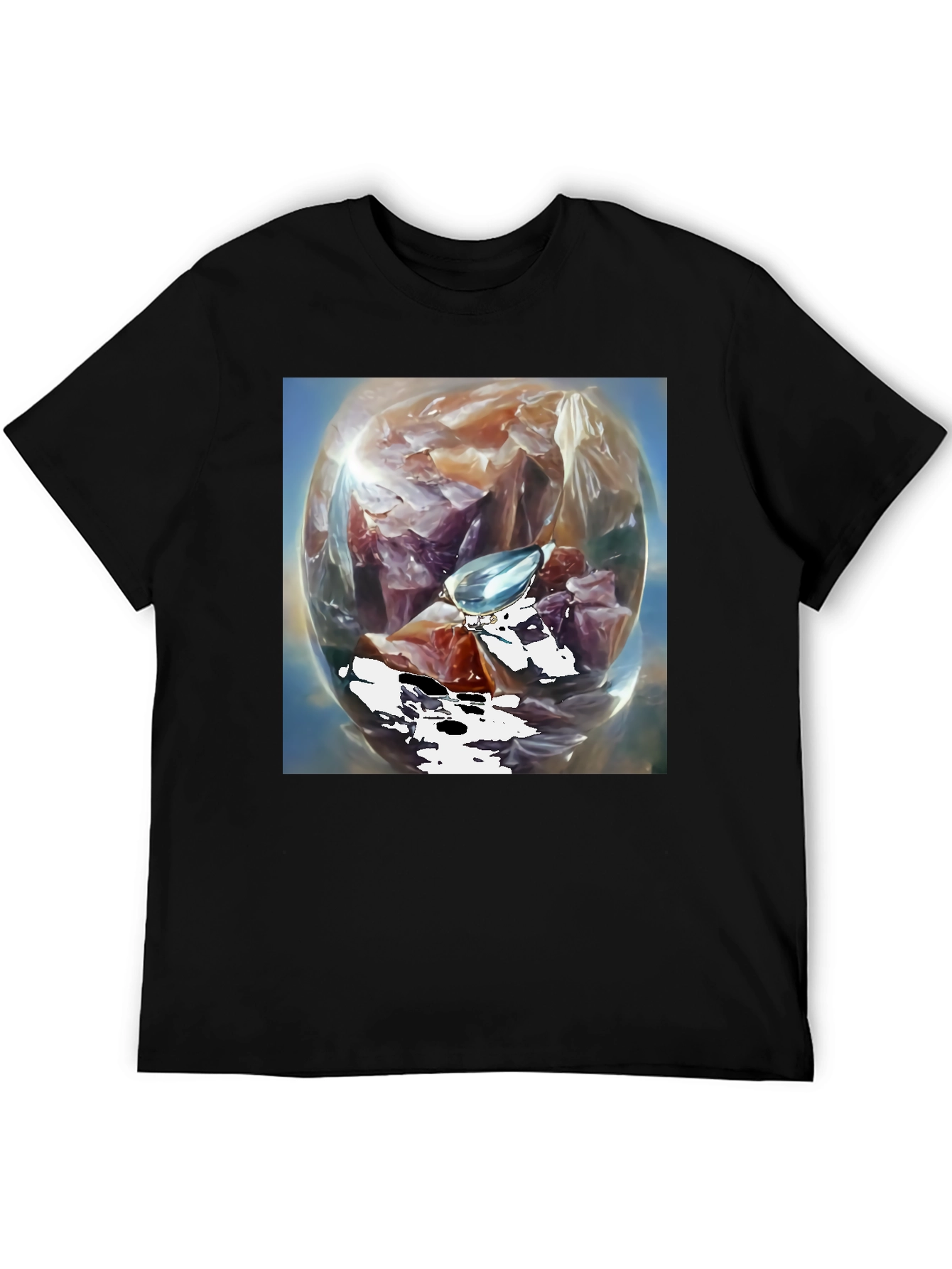 Abstract Art Tee: Gemstone Orb Design T-Shirt