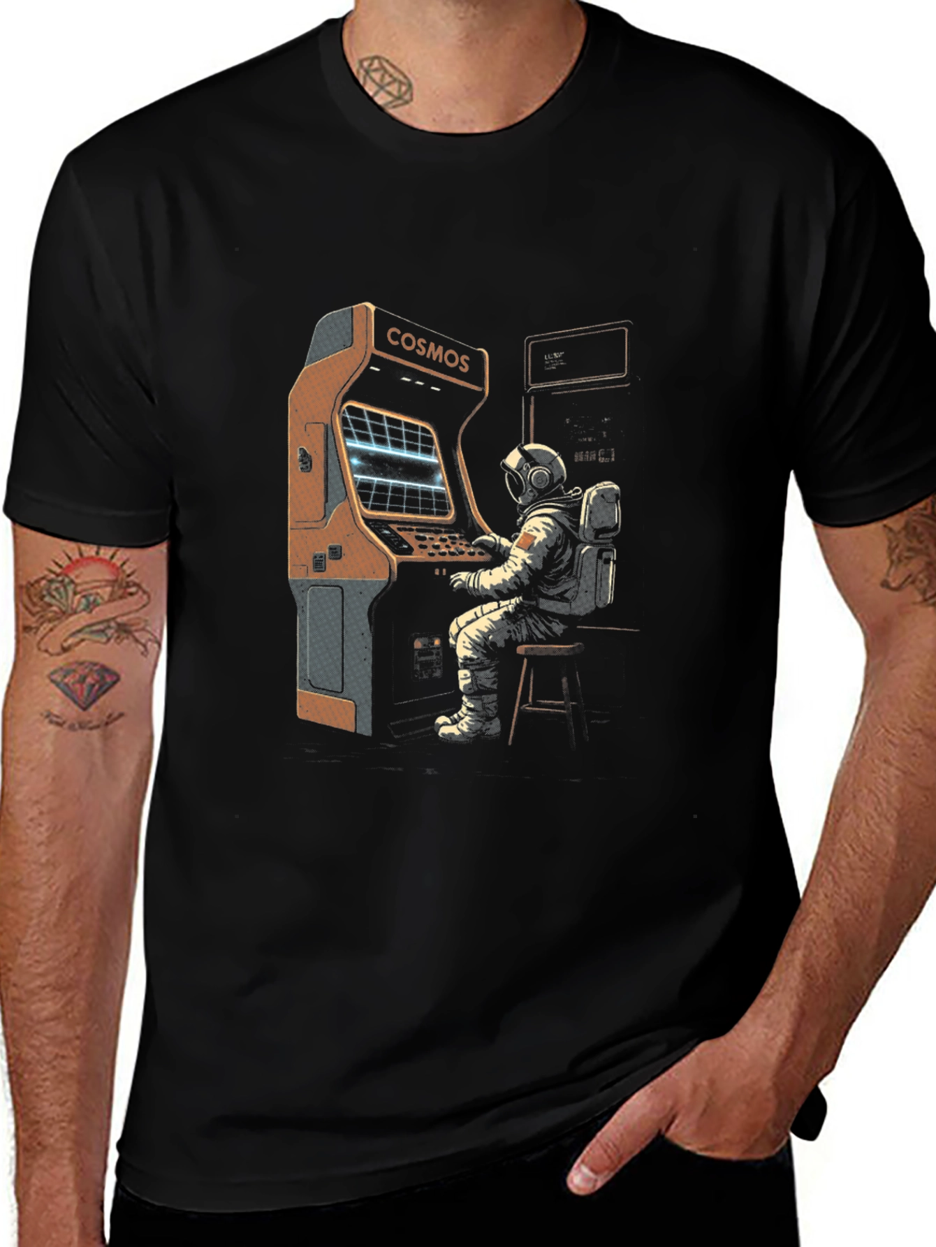 Cosmos Arcade Astronaut Black T-Shirt