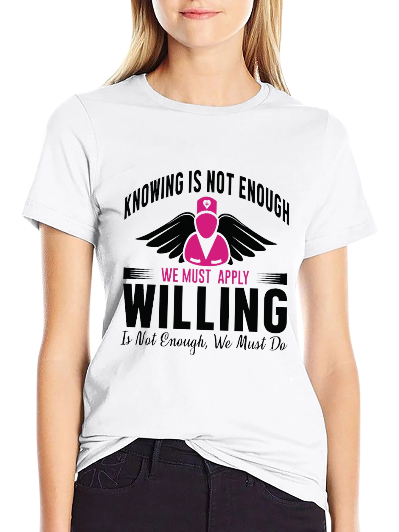 Nurse Angel Graphic T-Shirt - Knowing is Not Enough