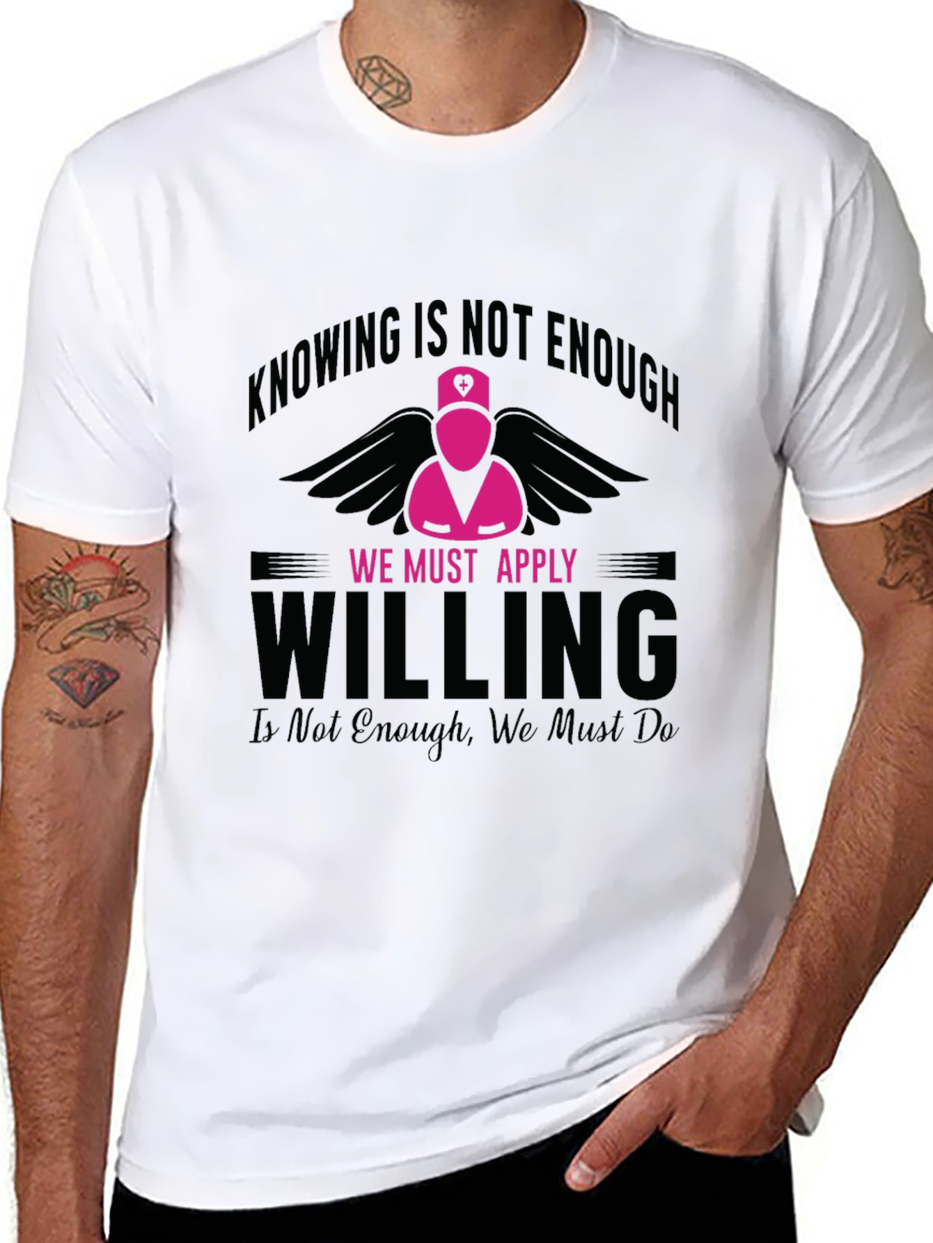 Nurse Angel Graphic T-Shirt - Knowing is Not Enough