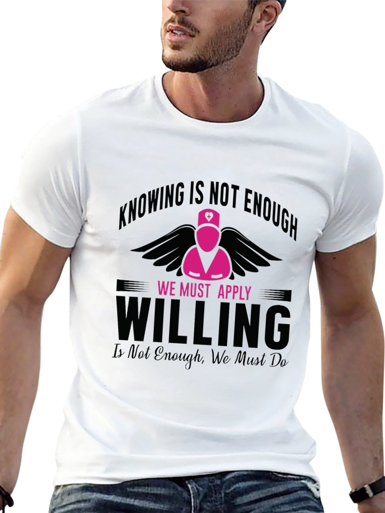 Nurse Angel Graphic T-Shirt - Knowing is Not Enough